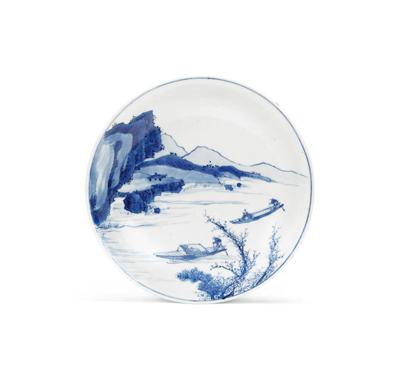 Bonhams : A small blue and white 'Red Cliff' dish Buyi tang zhi four ...