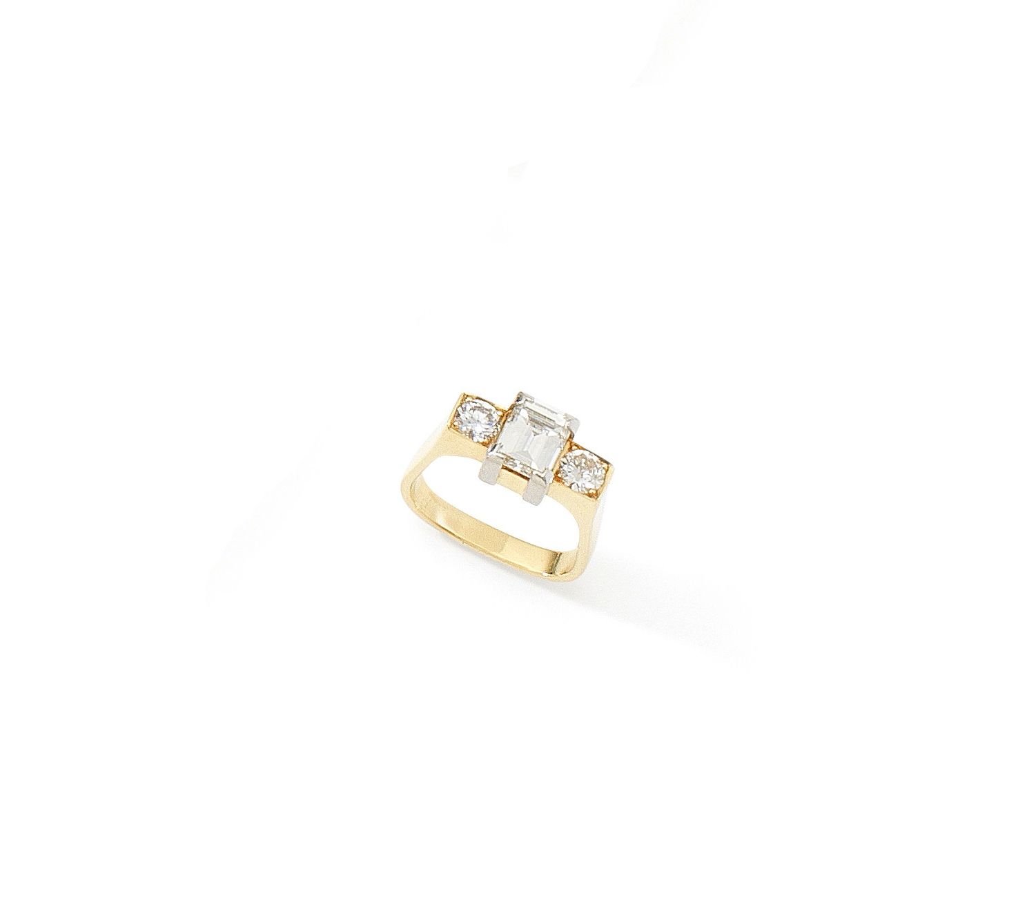 A diamond three-stone ring, by Grima