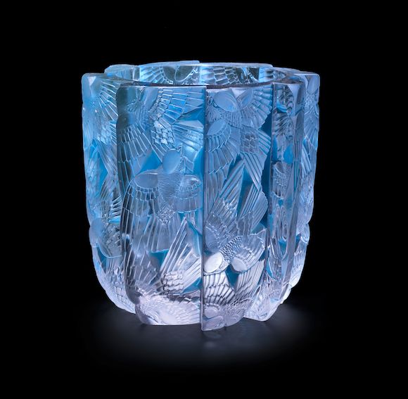 Bonhams A Rare René Lalique Frosted and Polished Glass 'Bali' Vase