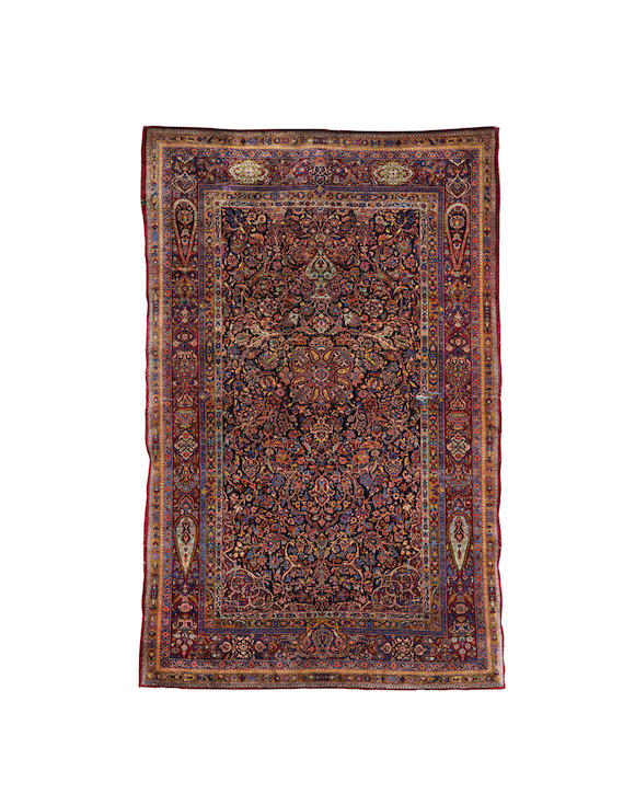 Bonhams A Kashan Silk Rug Central Persia 208cm X 134cm