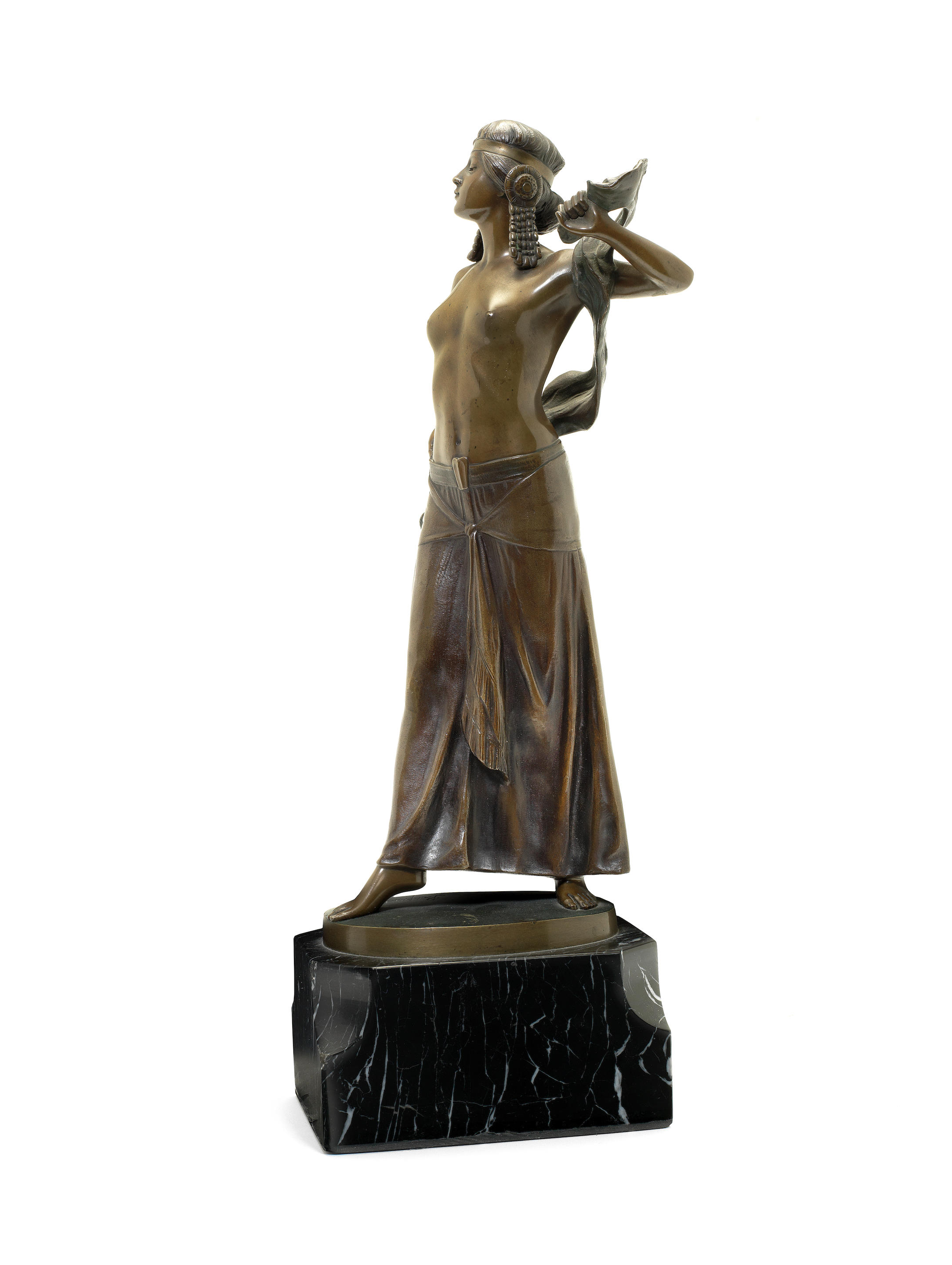 Bonhams An Art Nouveau Bronze Figure Of A Bare Chested Maiden By