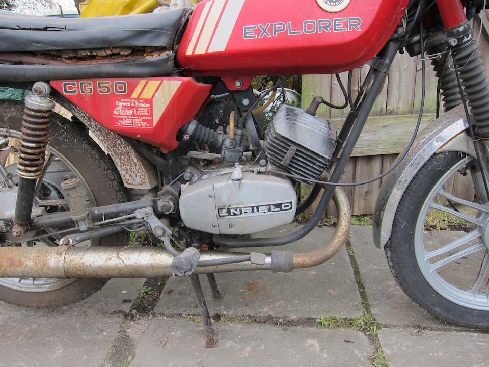 Bonhams : 1992 Enfield 50cc Explorer CG50 Frame no. B34760H8 Engine no ...