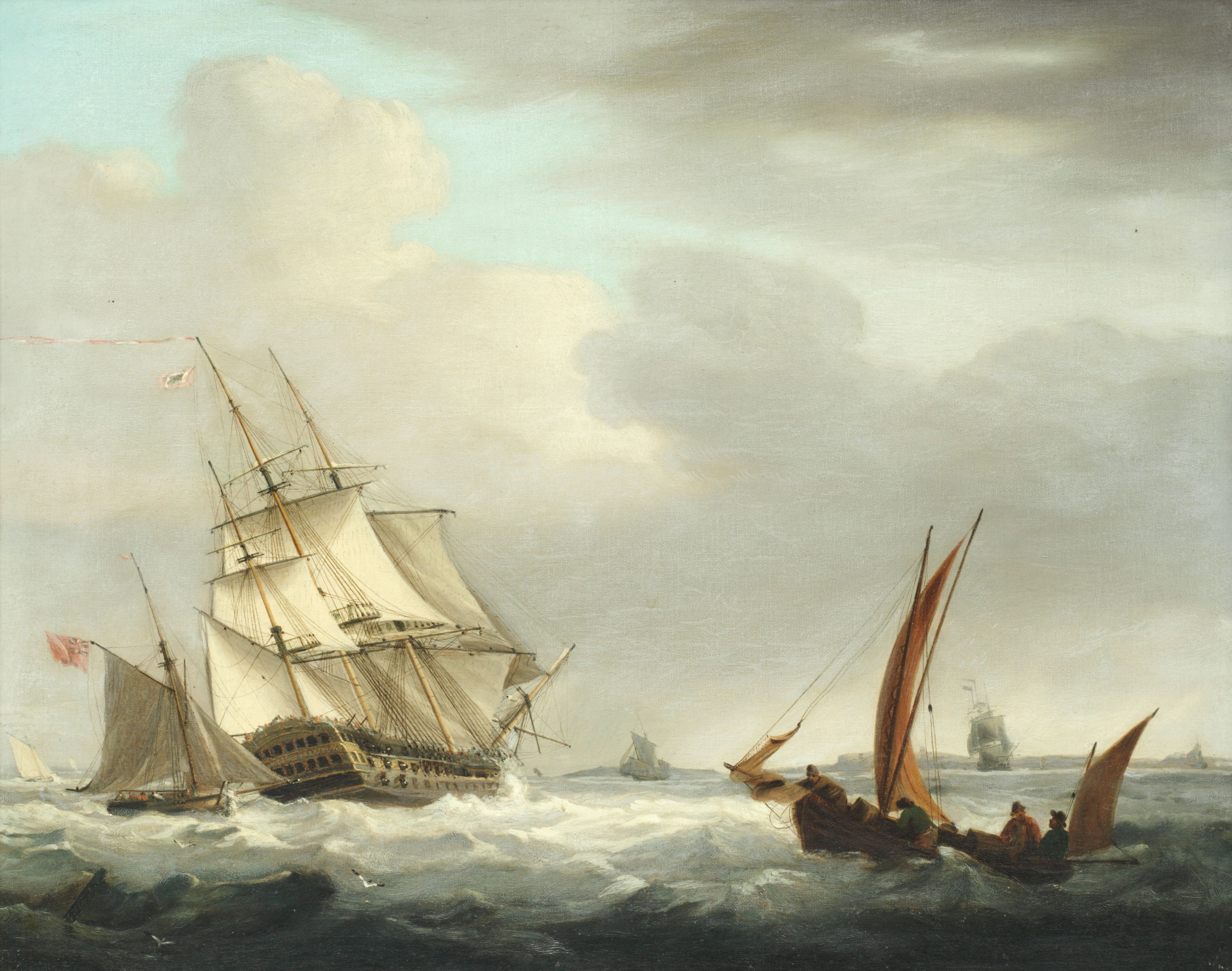 Bonhams ster (British, active 17971832) A man o' war and