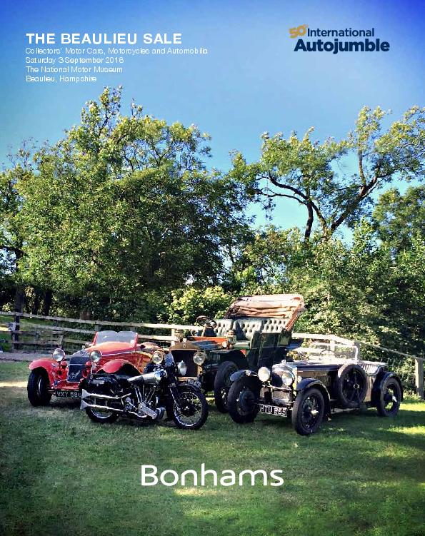 Bonhams : The Beaulieu Sale Collectors' Motor Cars, Motorcycles