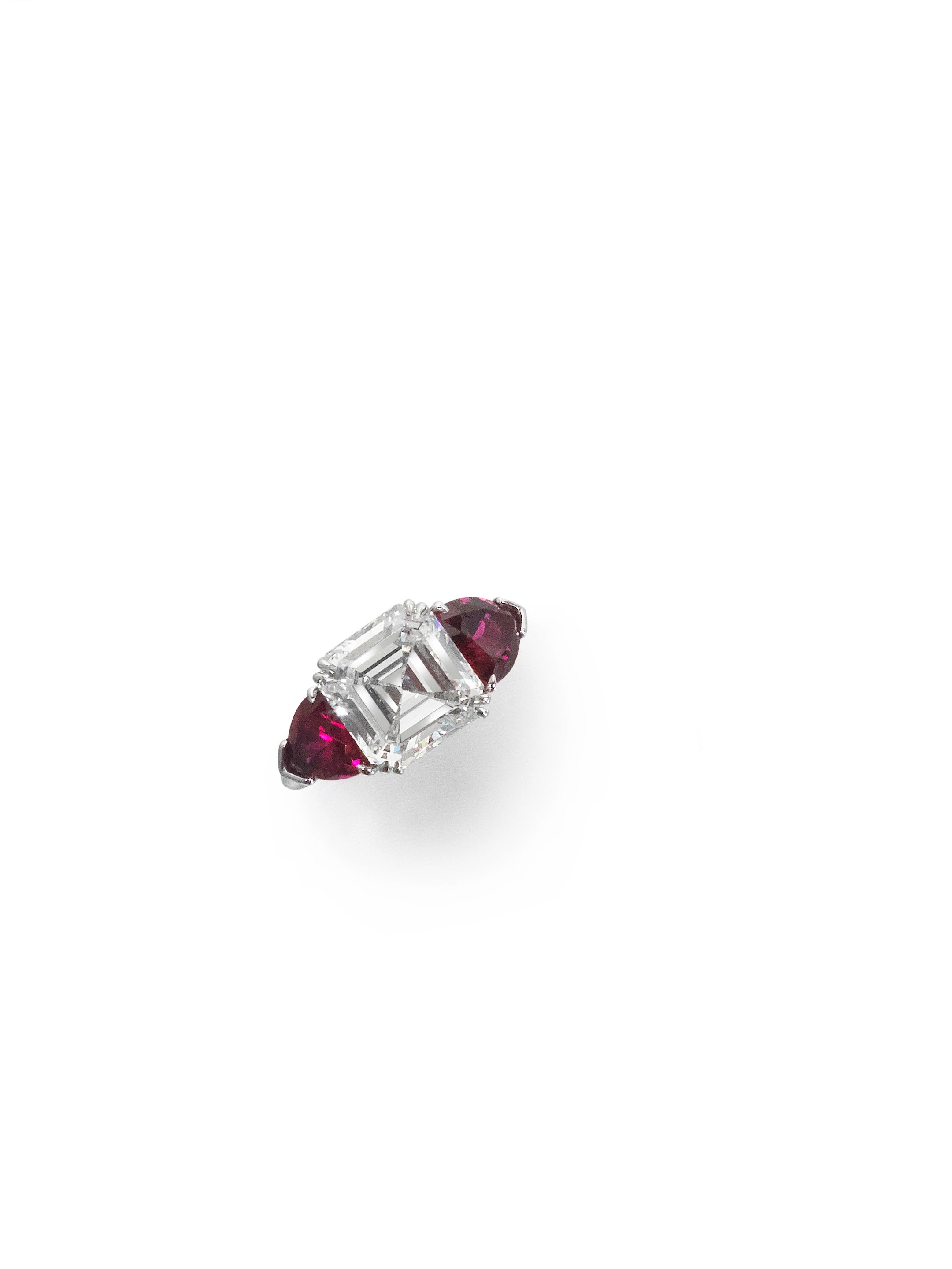 A diamond and ruby ring
