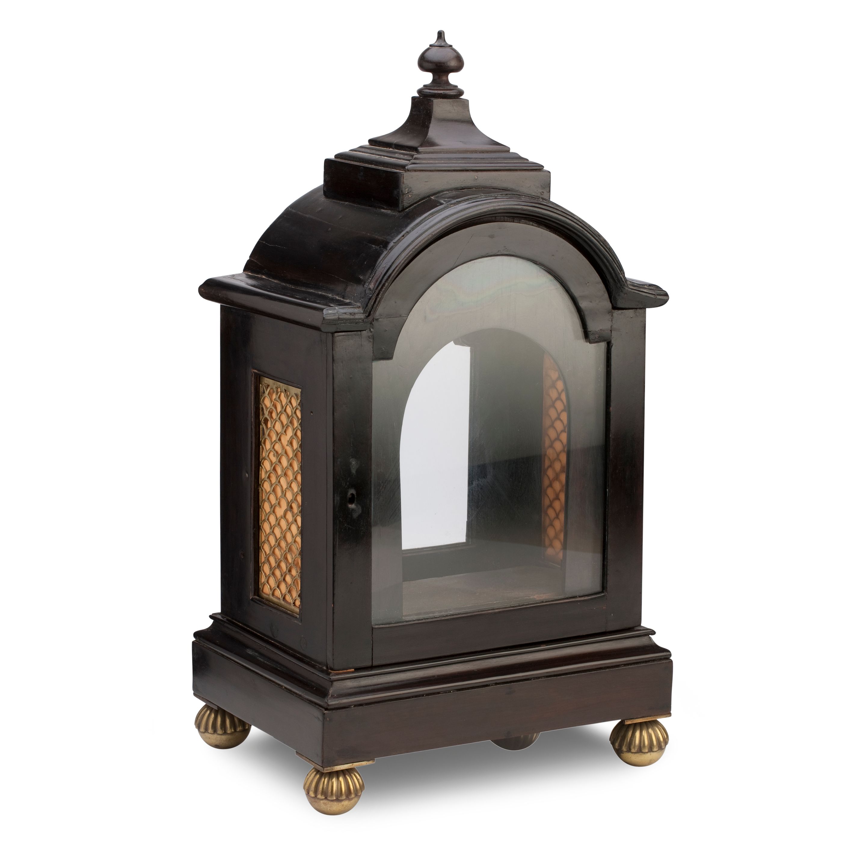 A 18th century ebonised bracket clock case