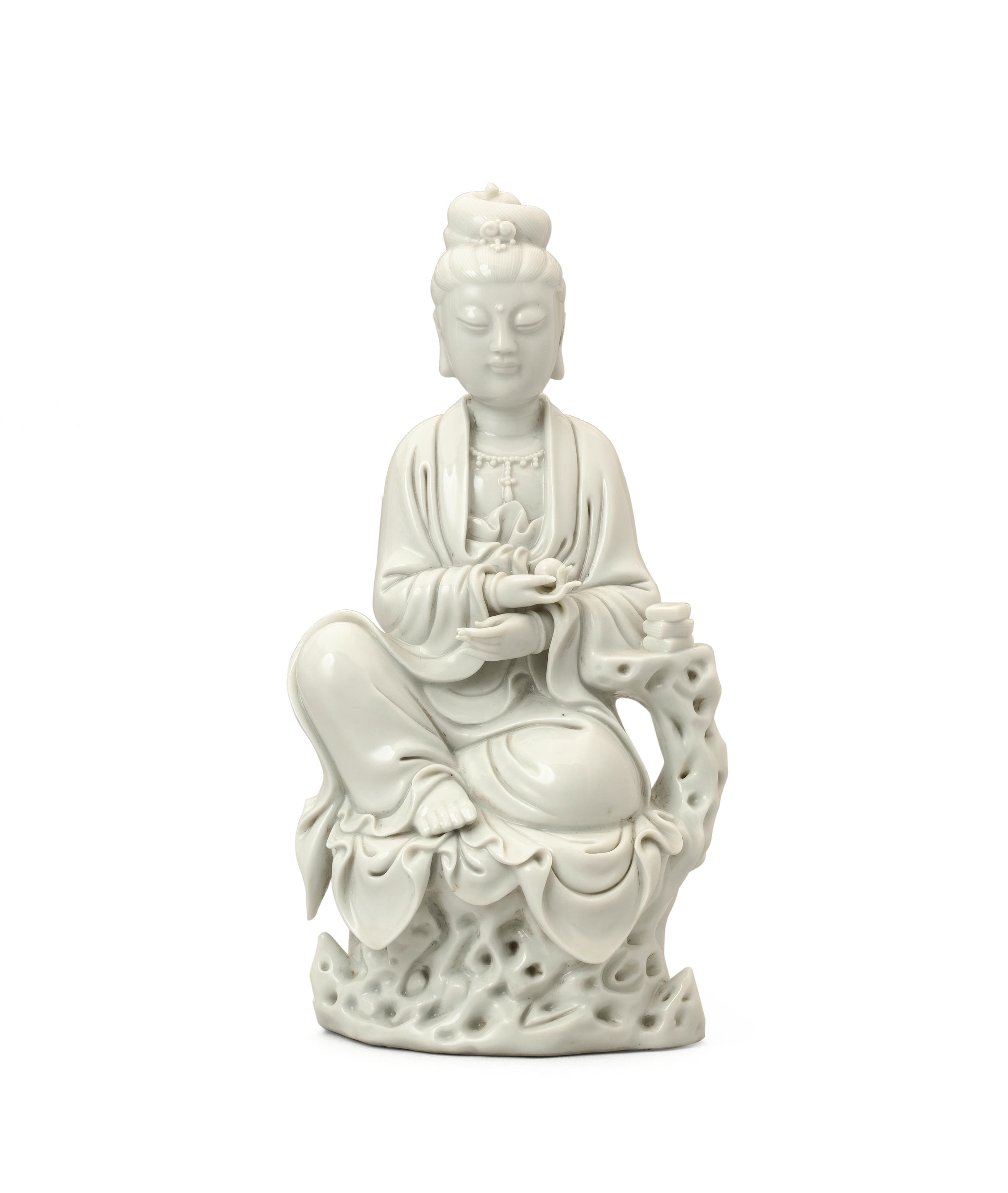 Bonhams : A blanc-de-chine model of Guanyin He Chaozong seal mark ...