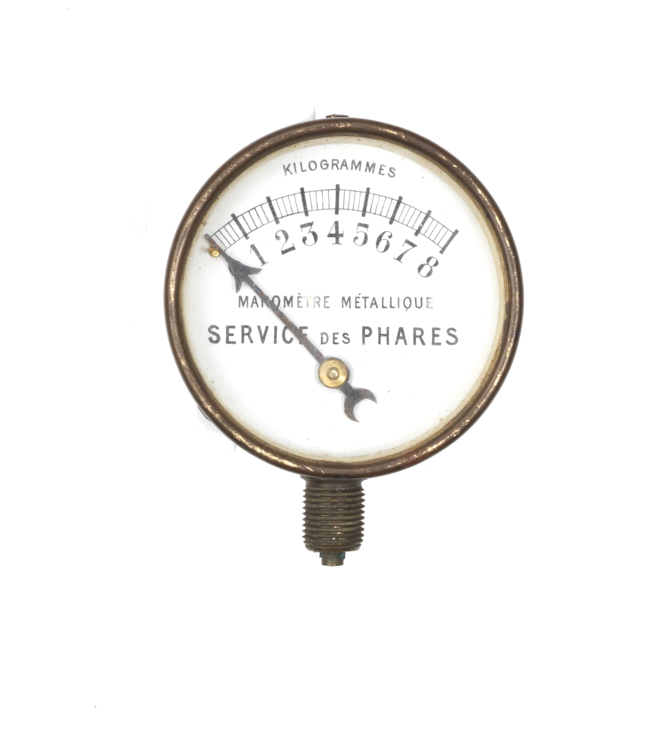 Bonhams Cars A 'Service des Phares' pressure gauge, French,