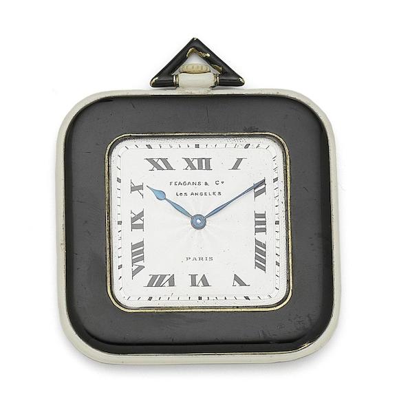 Bonhams : Verger. A gilt metal and black and white enamel cushion form ...