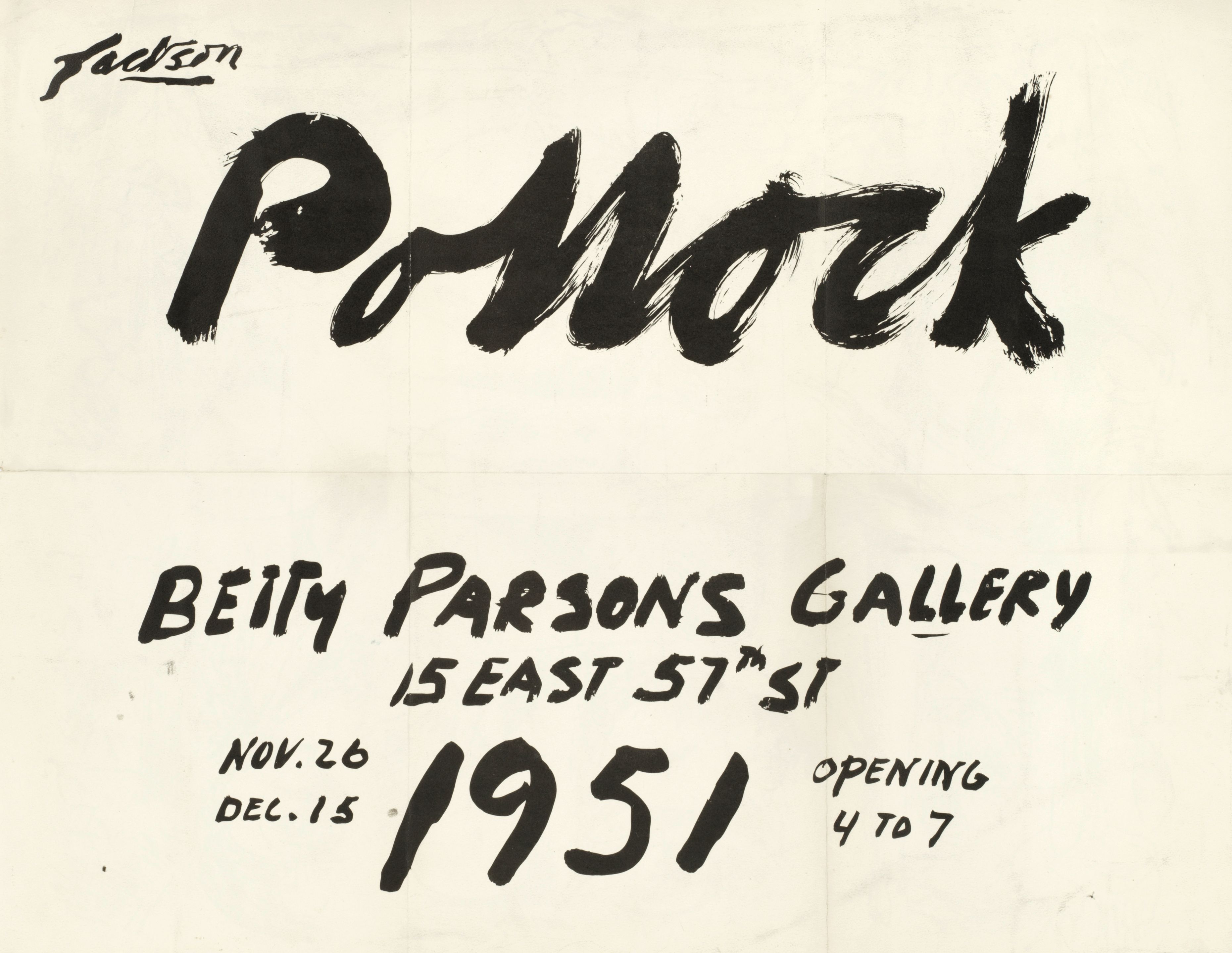 Untitled (Betty Parsons Gallery Announcement)