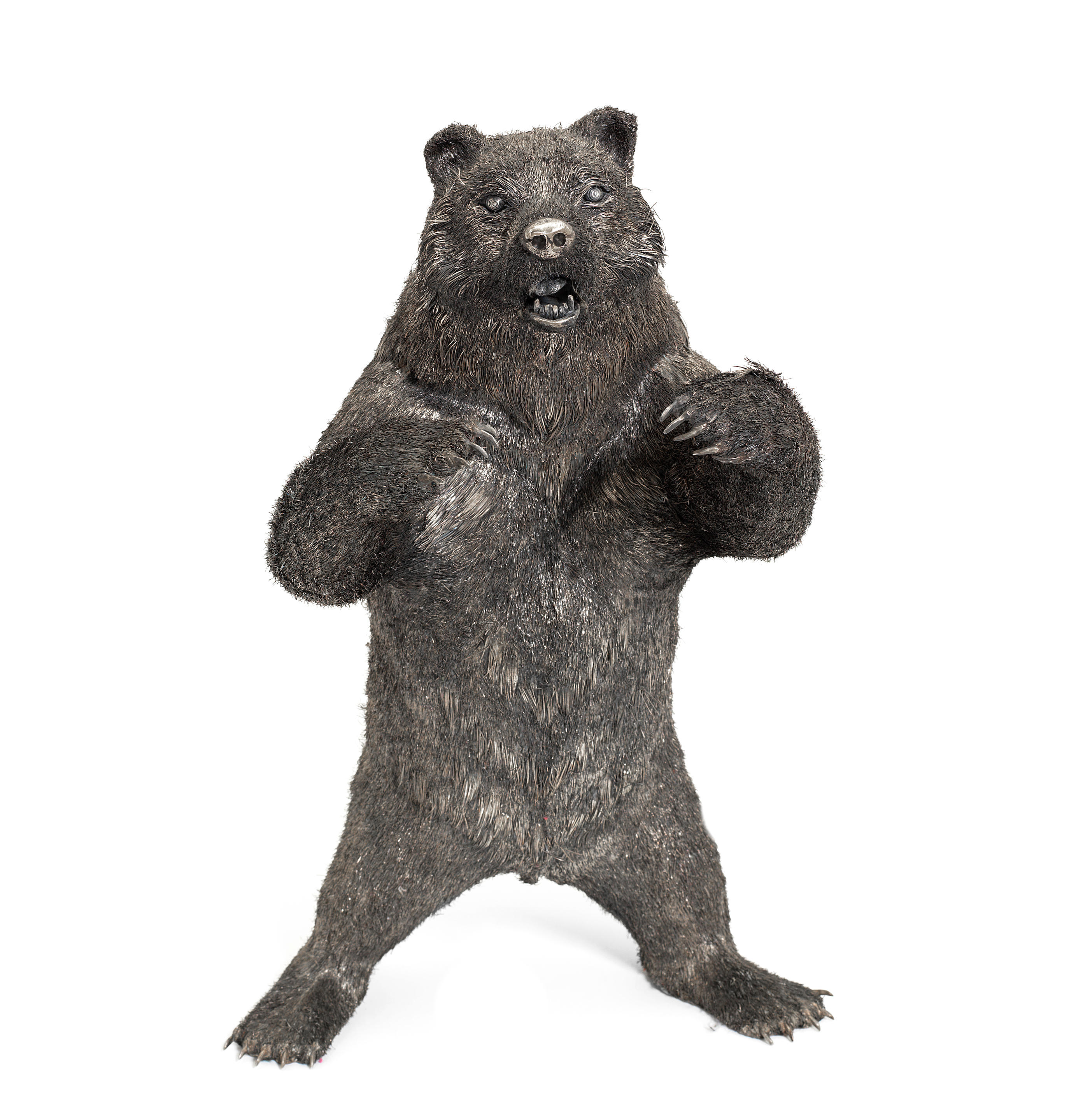 Bonhams : An Italian silver model of a standing bear stamped on the ...