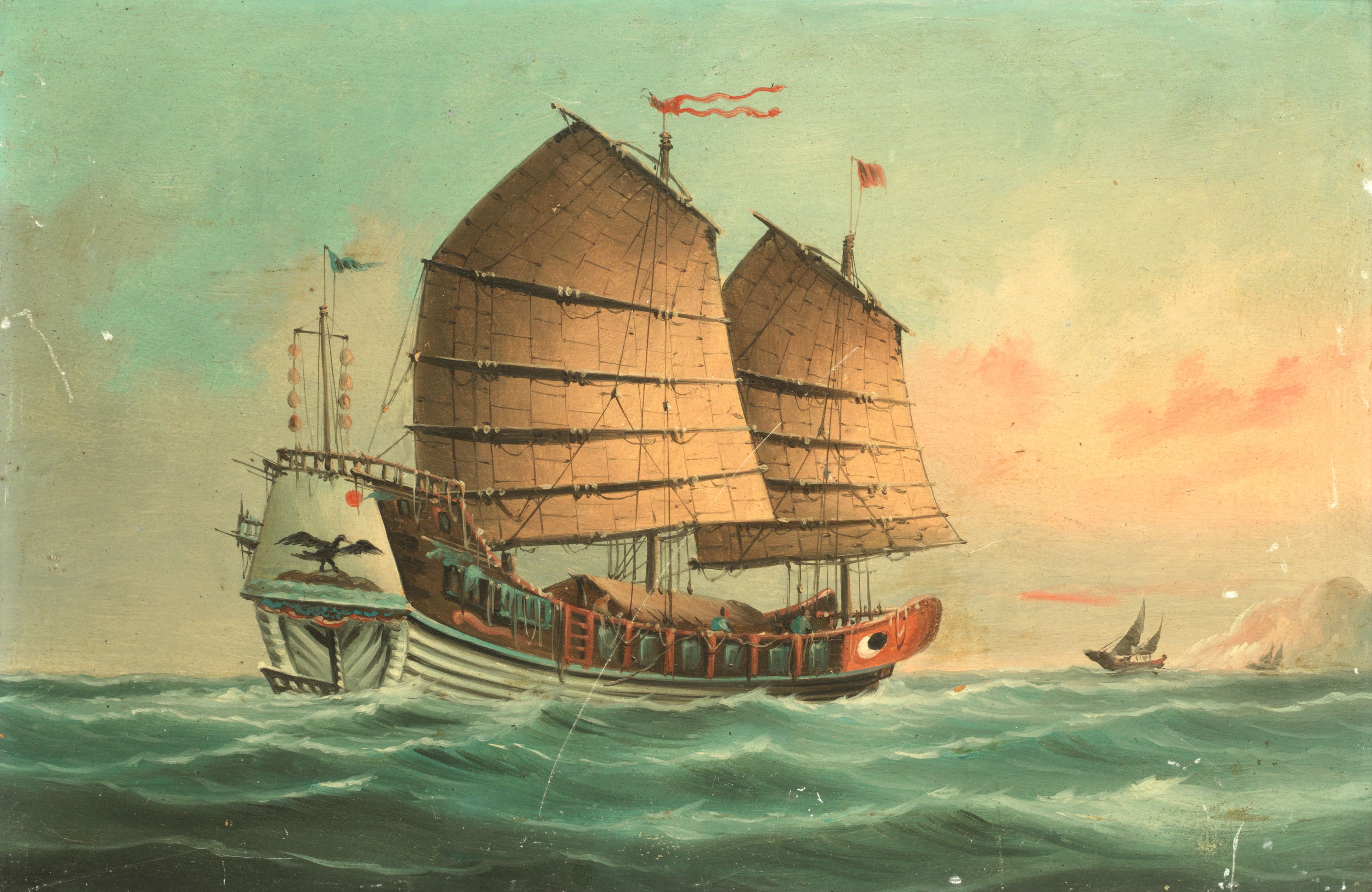 Bonhams : Chinese School late 19th Century Chinese junks a pair each