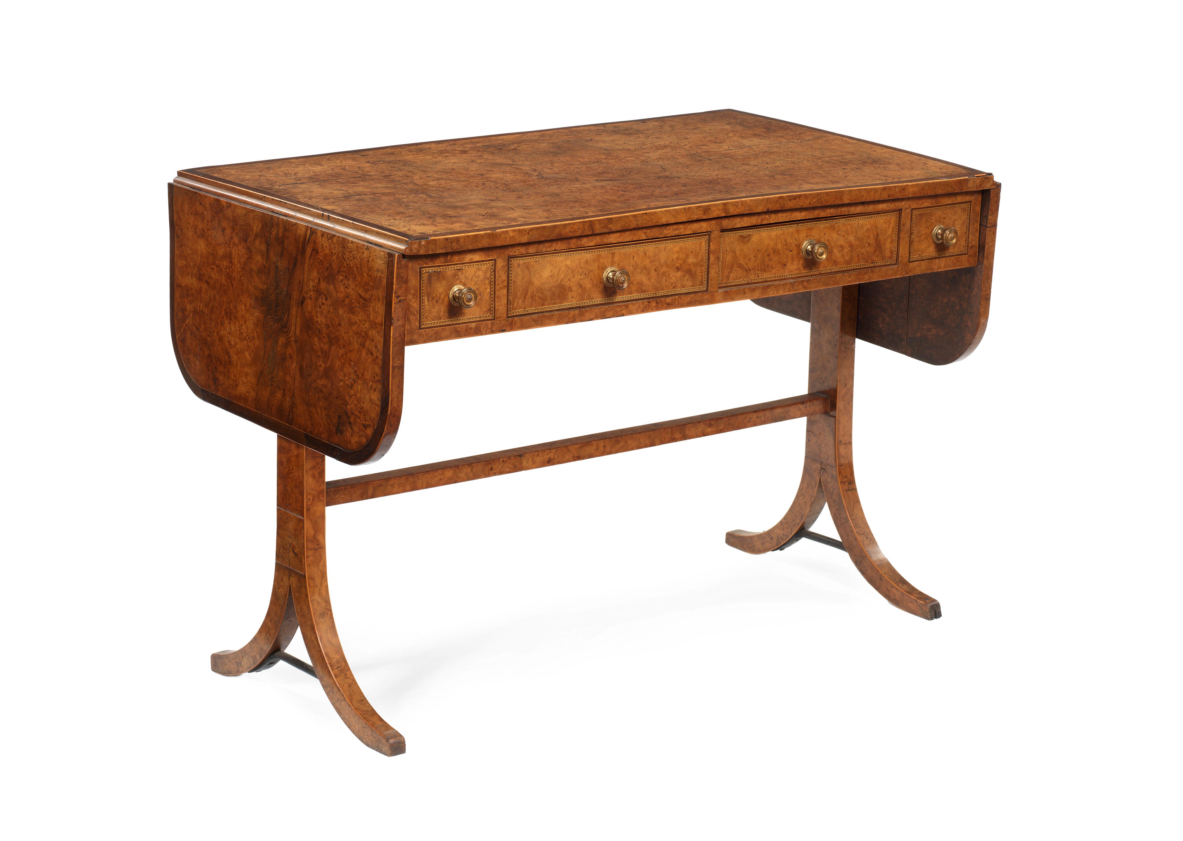Bonhams A Regency burr elm sofa table