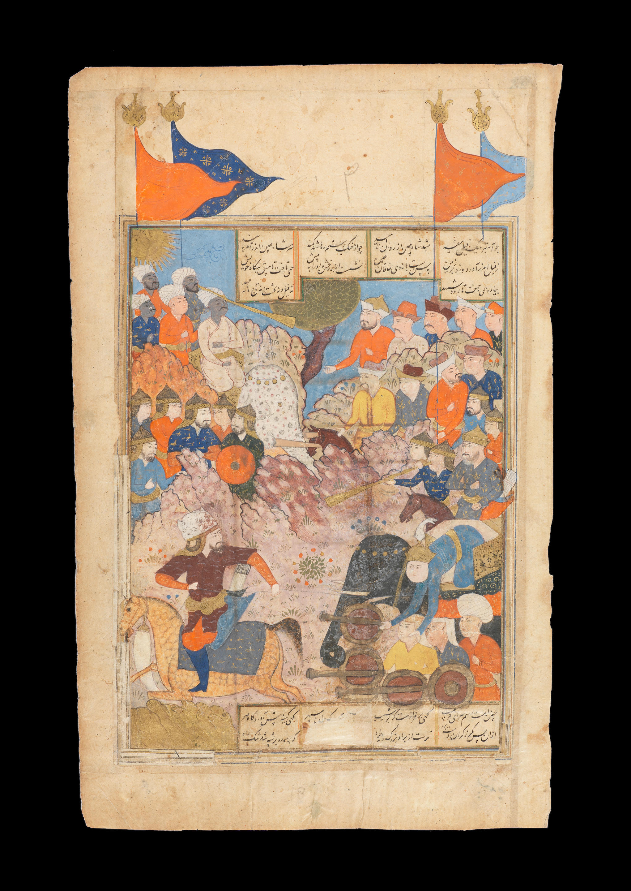 Bonhams An Illustrated Leaf From A Dispersed Manuscript Of Firdausi S Shahnama Depicting