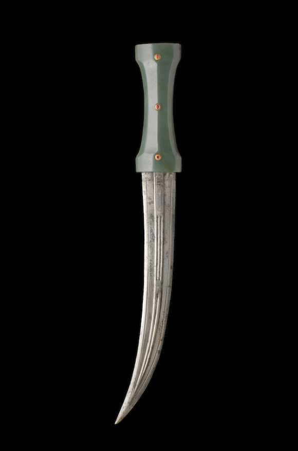 Bonhams : An Ottoman gem-set jade-hilted dagger Turkey, 17th Century