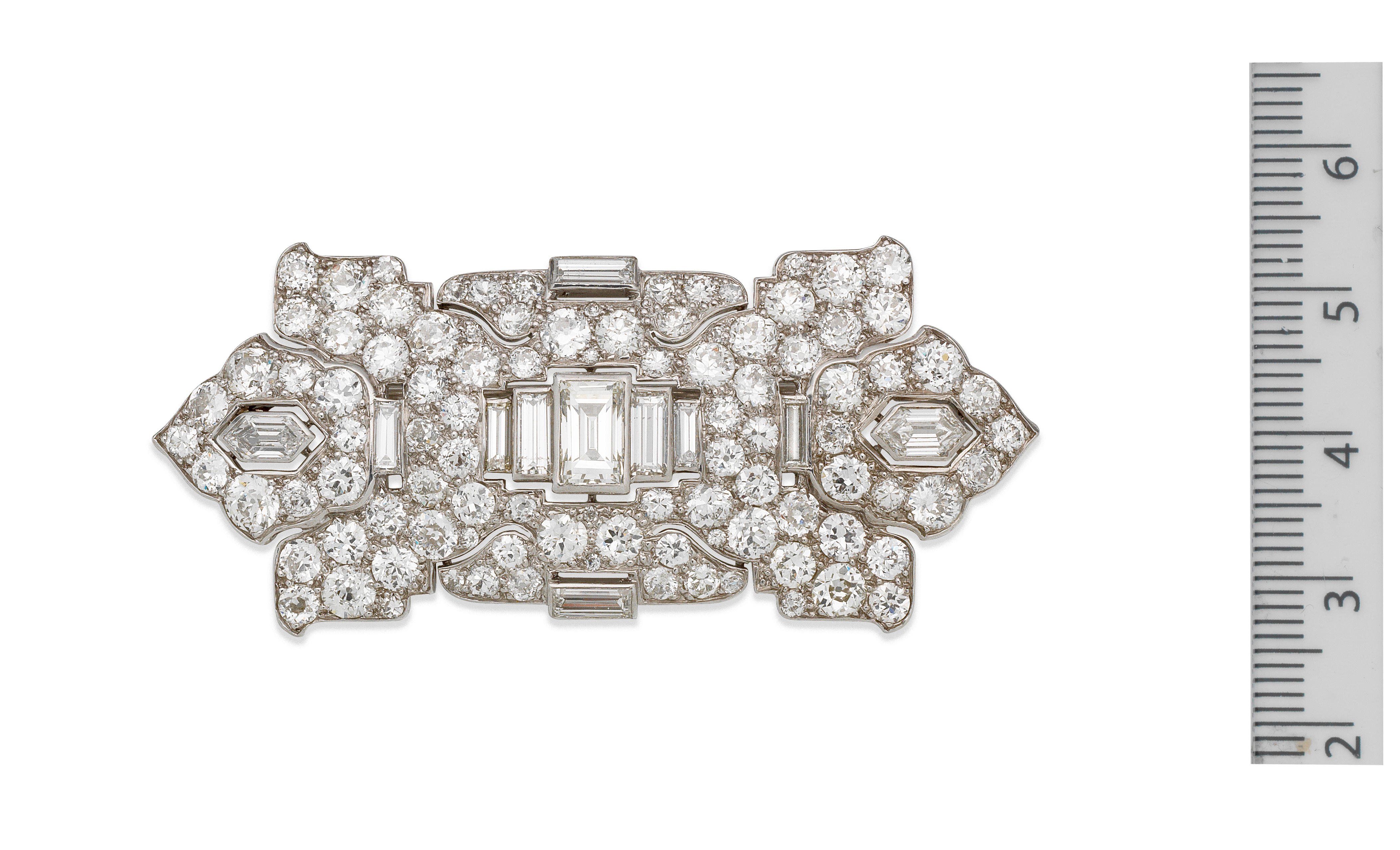 Bonhams : An art deco diamond brooch, by Cartier,