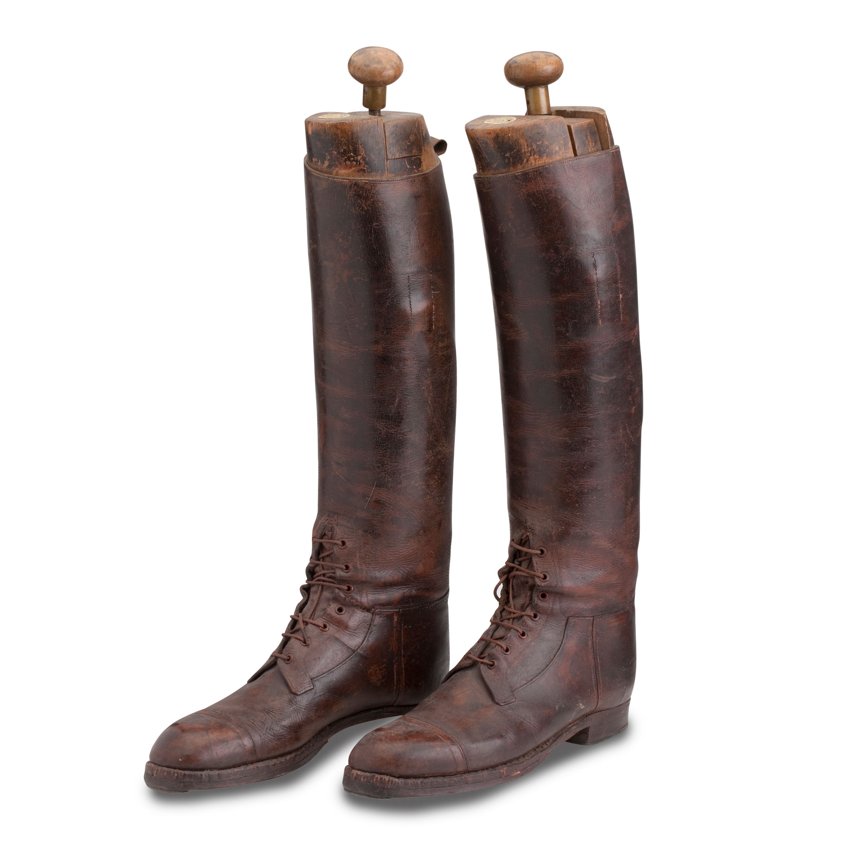 Men's PU Leather High Top Vintage Dark Brown Boots For Hunting Camping