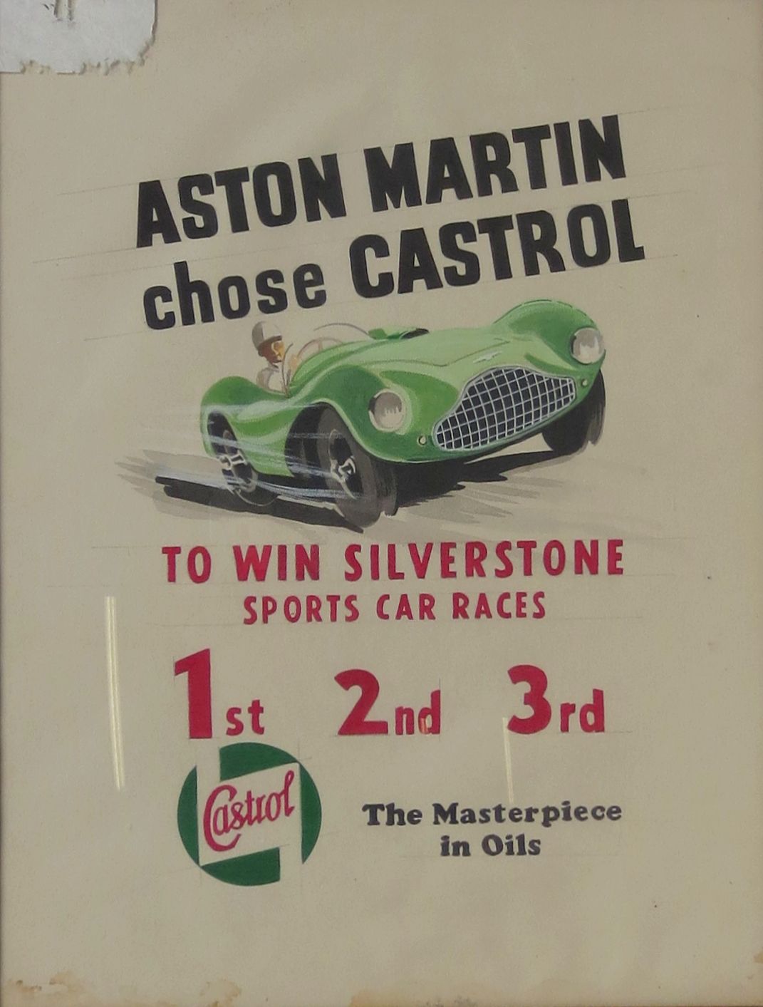 Bonhams Cars : 'Aston Martin Chose Castrol', an advertising artwork,