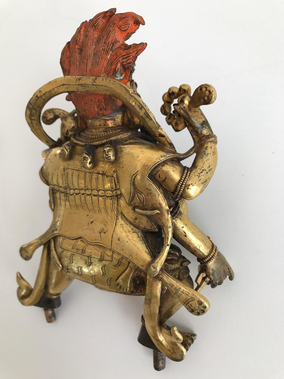 Bonhams : A gilt-bronze figure of the six-armed Mahakala