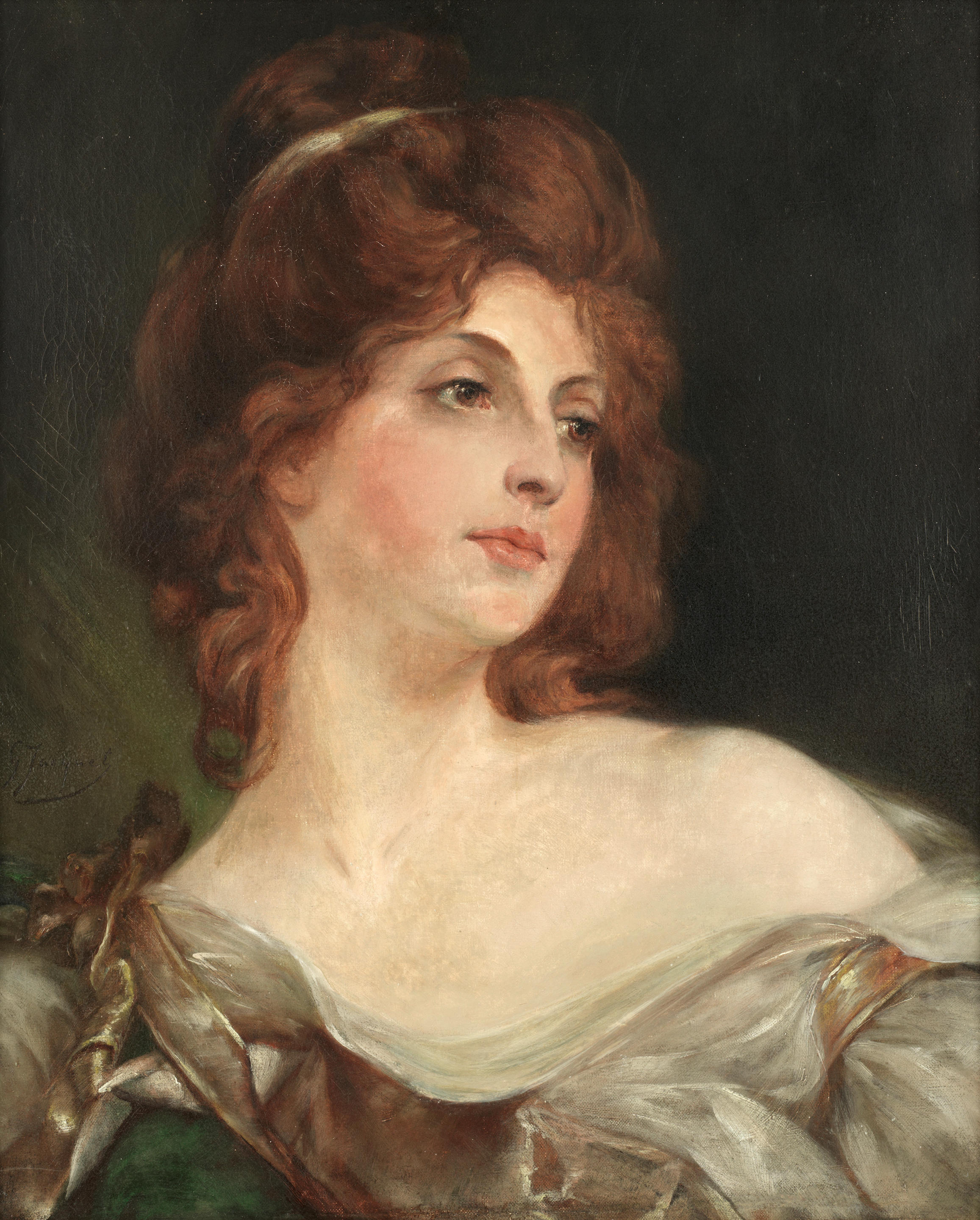 Bonhams : Gustave Jean Jacquet (French, 1846-1909) Portrait of a lady ...