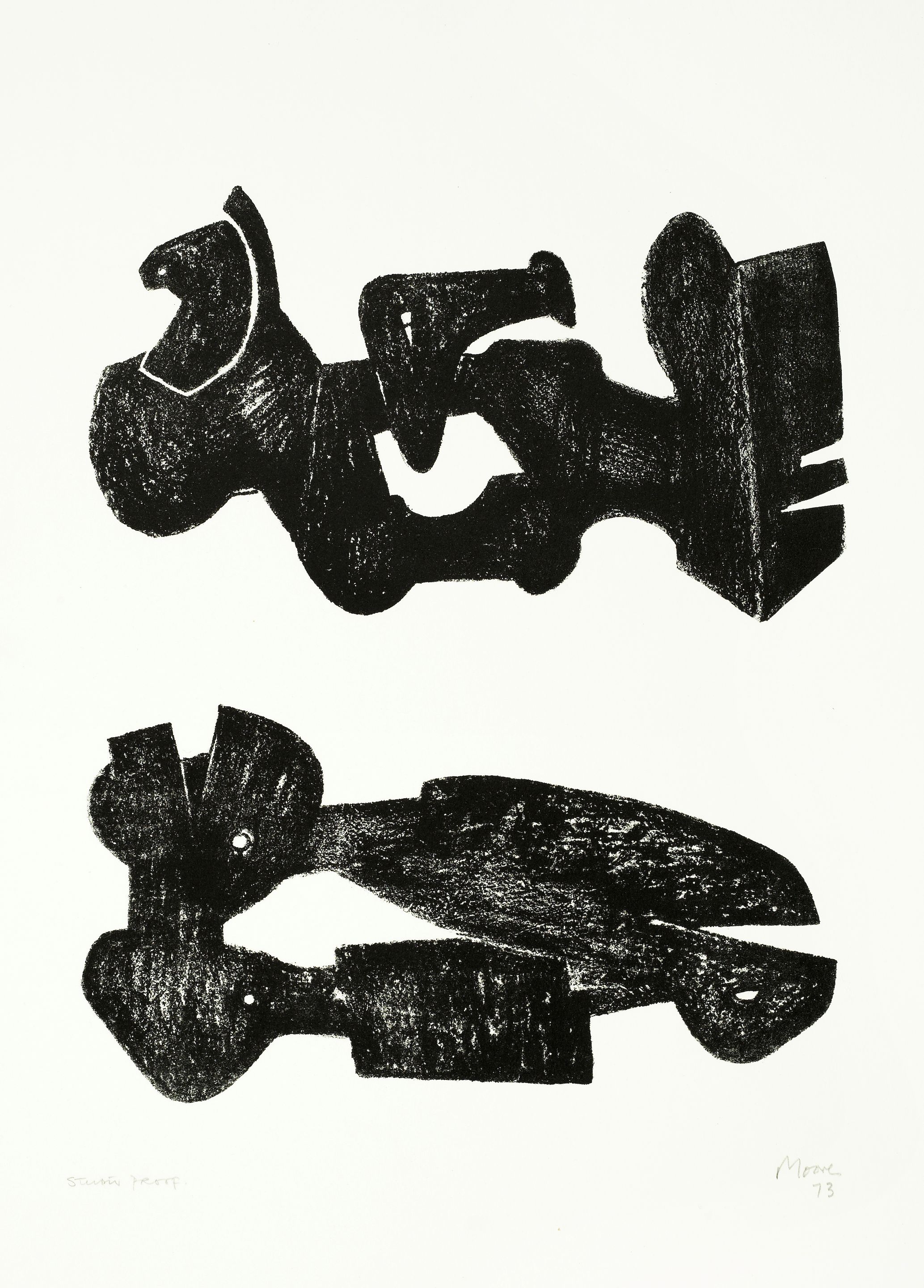 Two Black Forms: Metal Figures