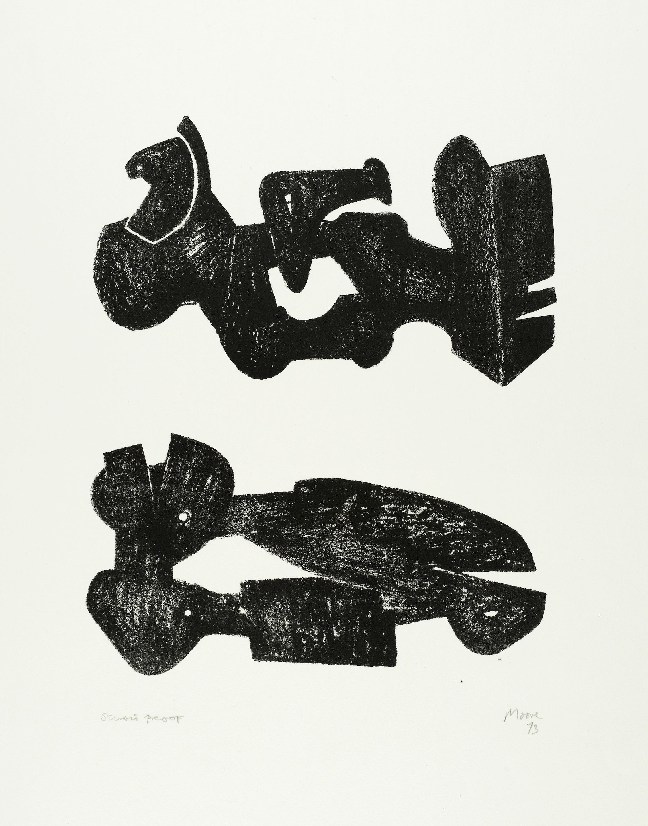 Two Black Forms: Metal Figures
