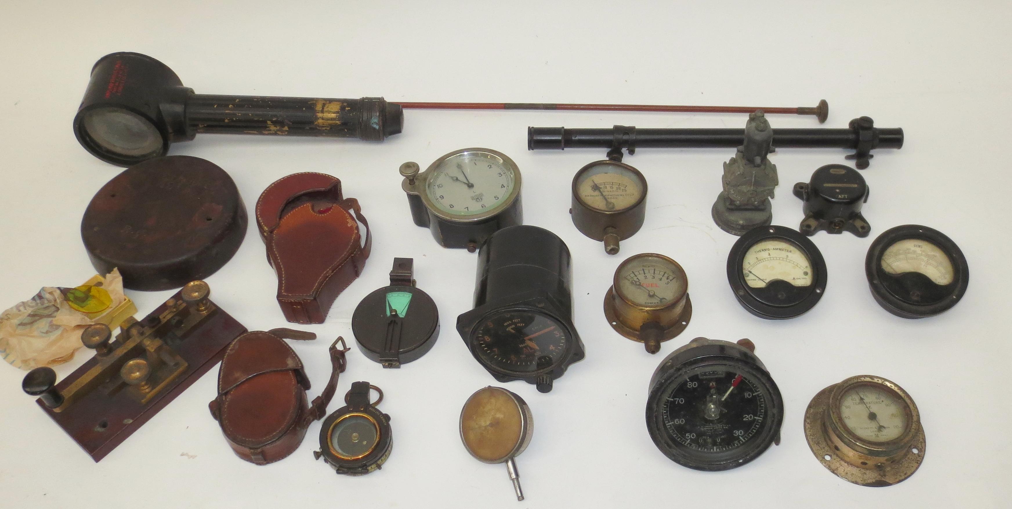 A 1920s Birglow 'auto Signal' Indicator Hand, And Assorted Electric Car  Lamps, ((7))