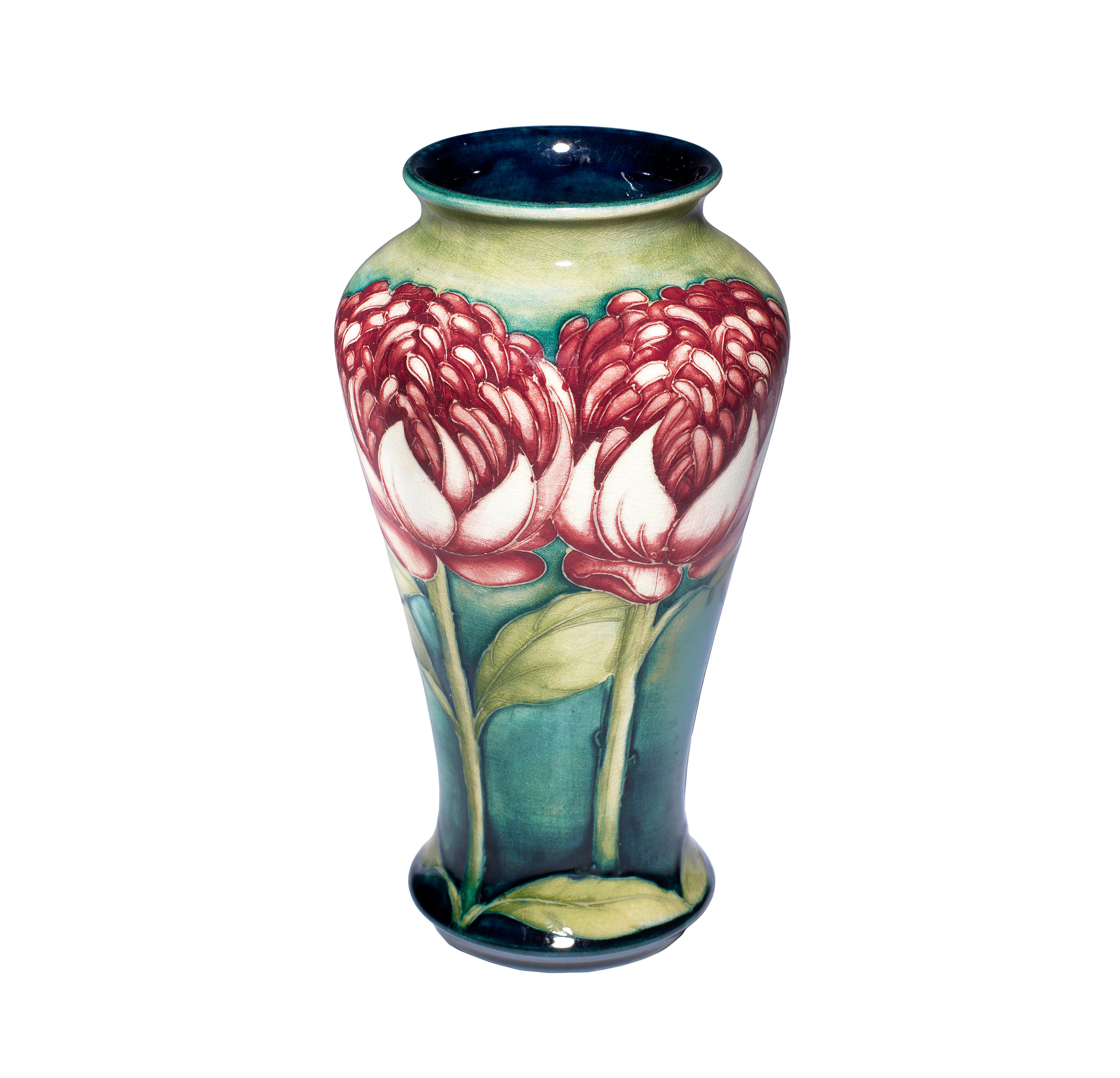 Bonhams : A William Moorcroft 'Waratah' Pattern Vase PAINTED MONOGRAM ...