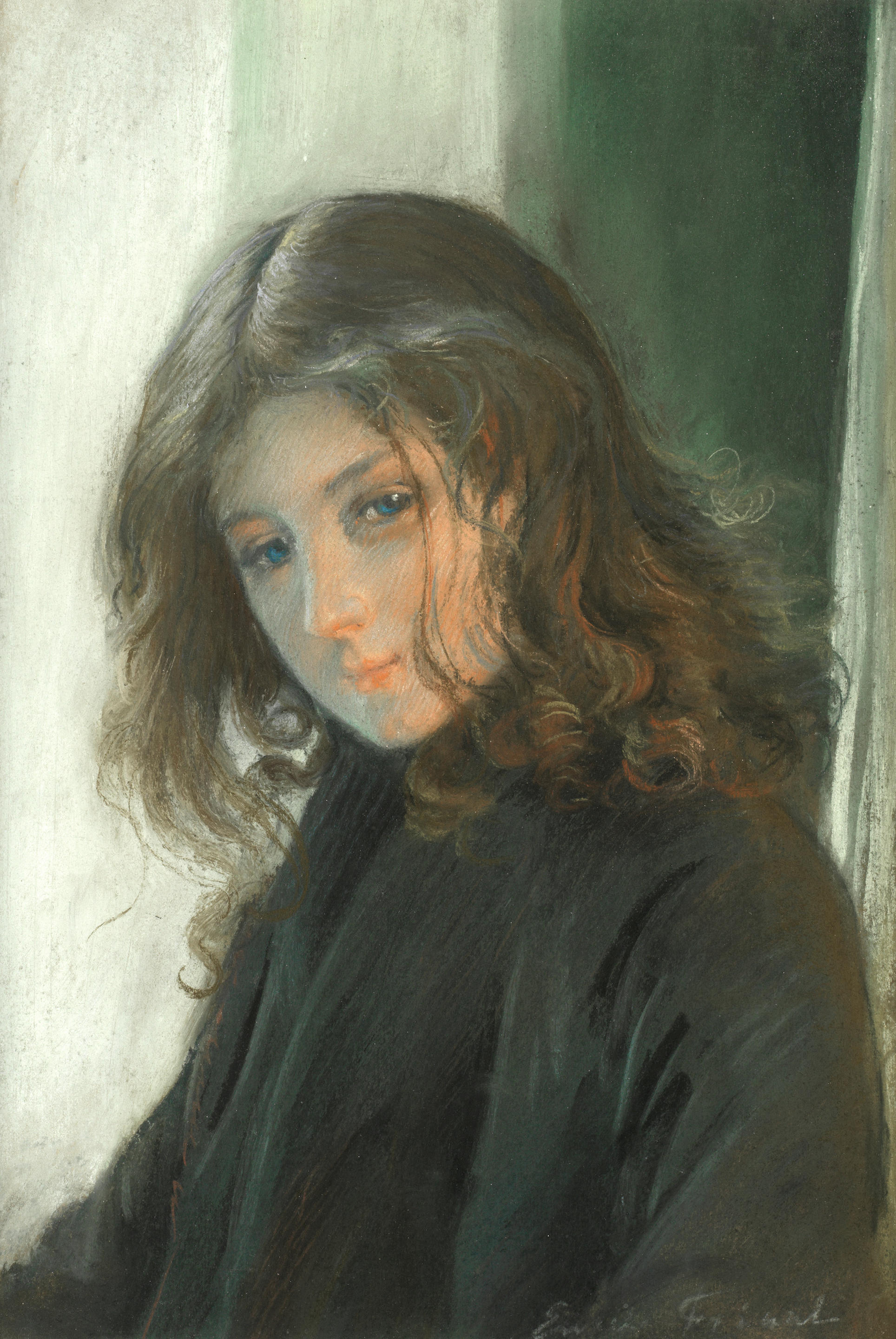 Bonhams : Emile Friant (French, 1863-1932) Portrait of a girl