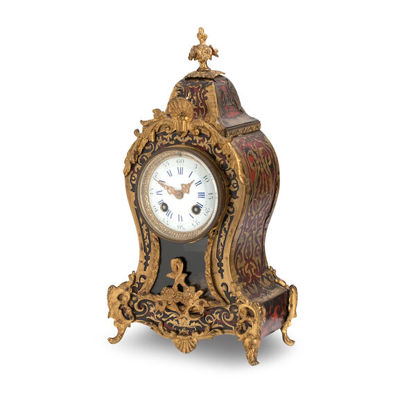 Bonhams : A 19th century boulle and gilt metal mounted mantel clock