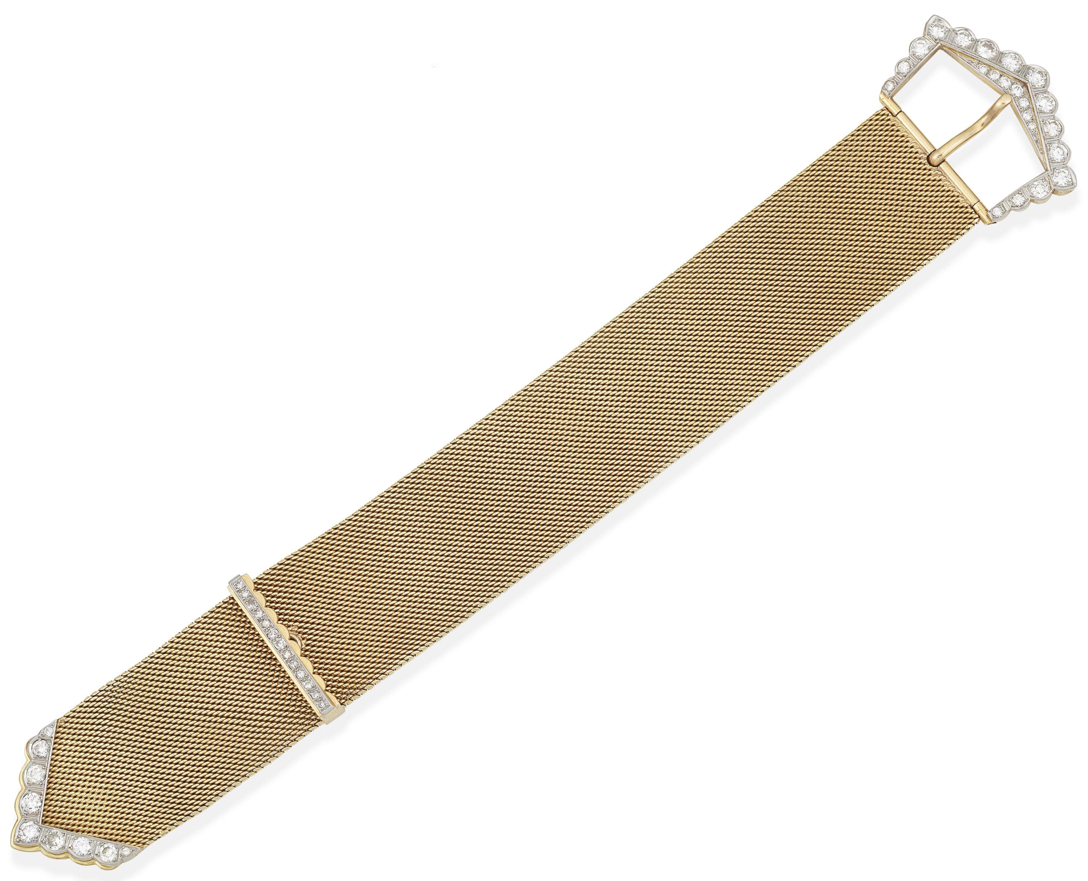 Bonhams A diamond jarretière bracelet,