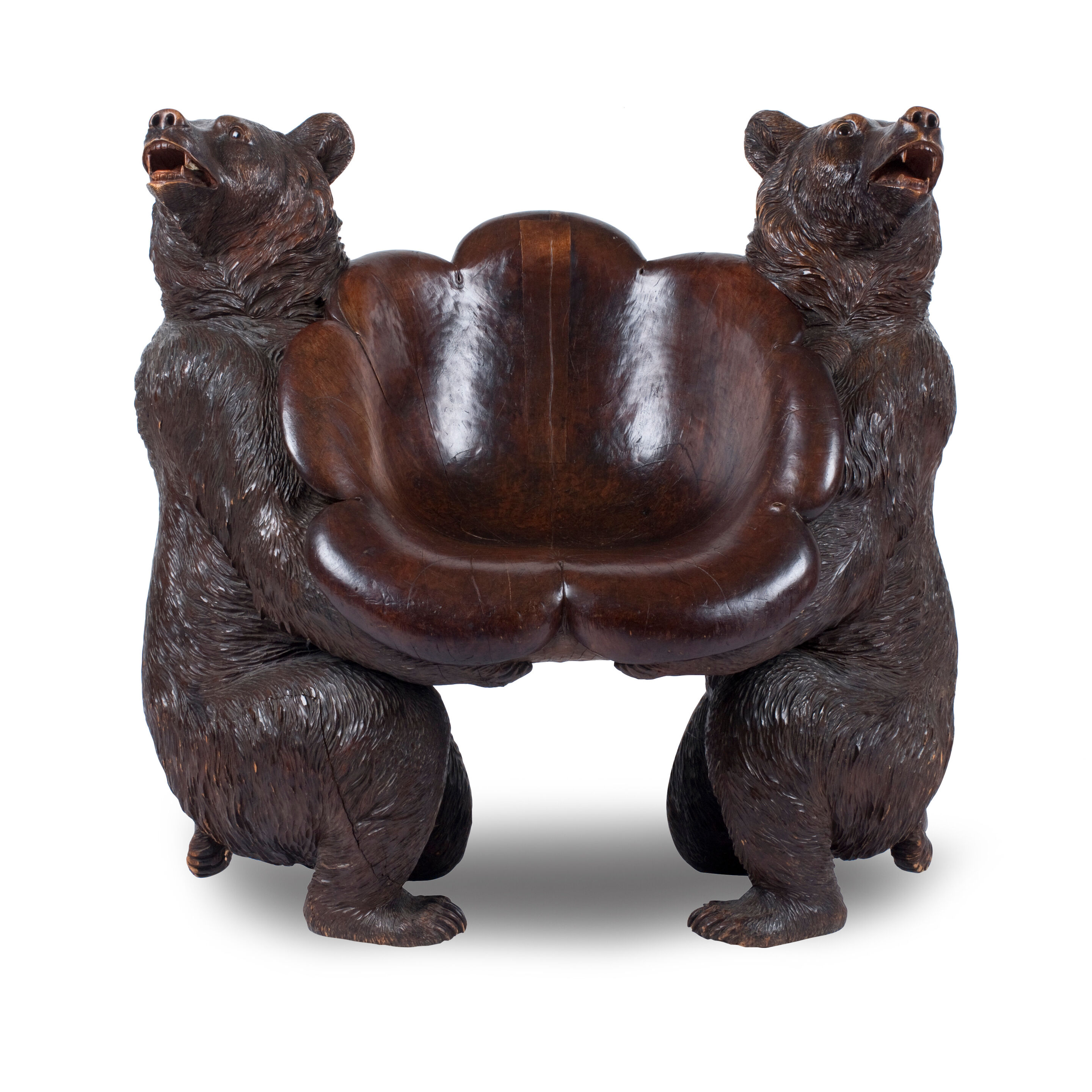 A late 19th/early 20th century Black Forest carved novelty seat