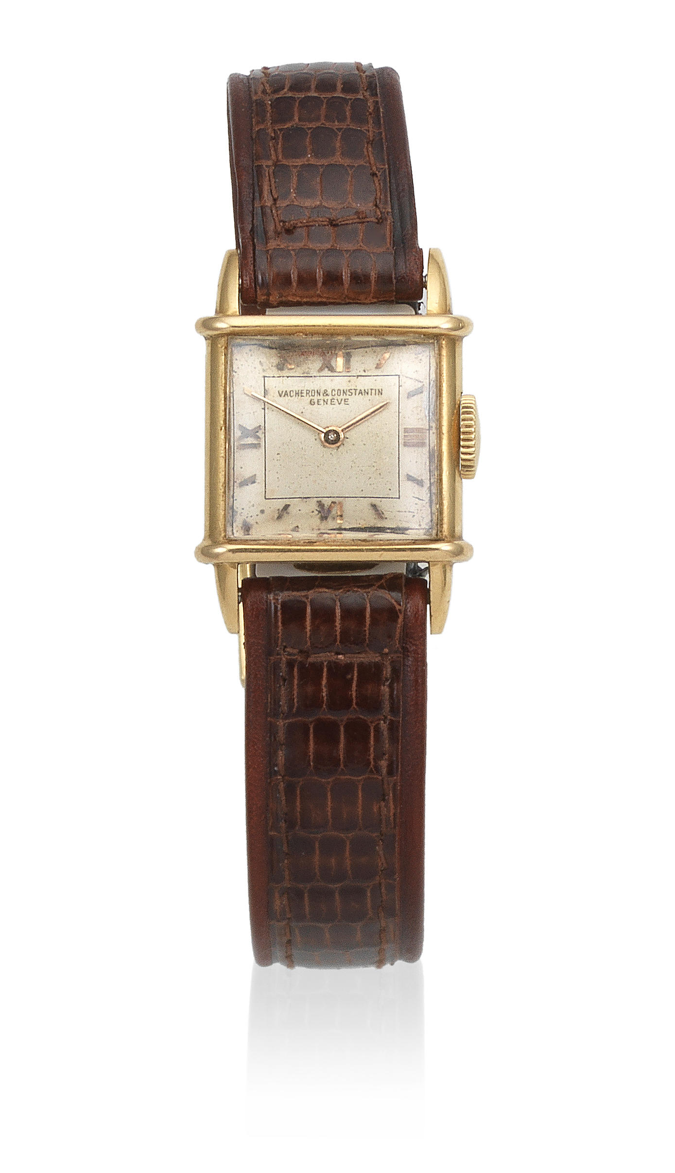 Bonhams : Vacheron & Constantin. A lady's 18K gold manual wind square ...