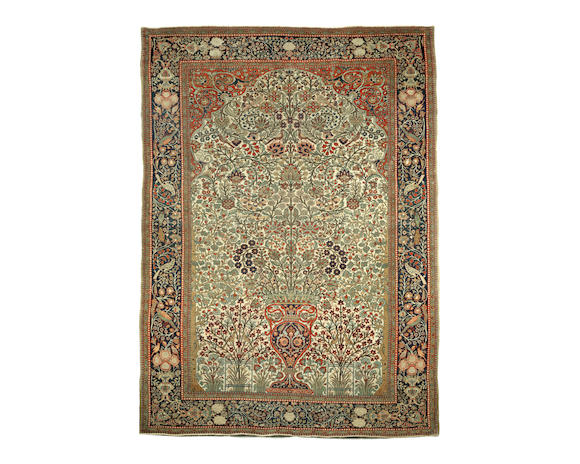 Bonhams A Kashan Mohtasham Prayer Rug Central Persia 203cm X 136cm