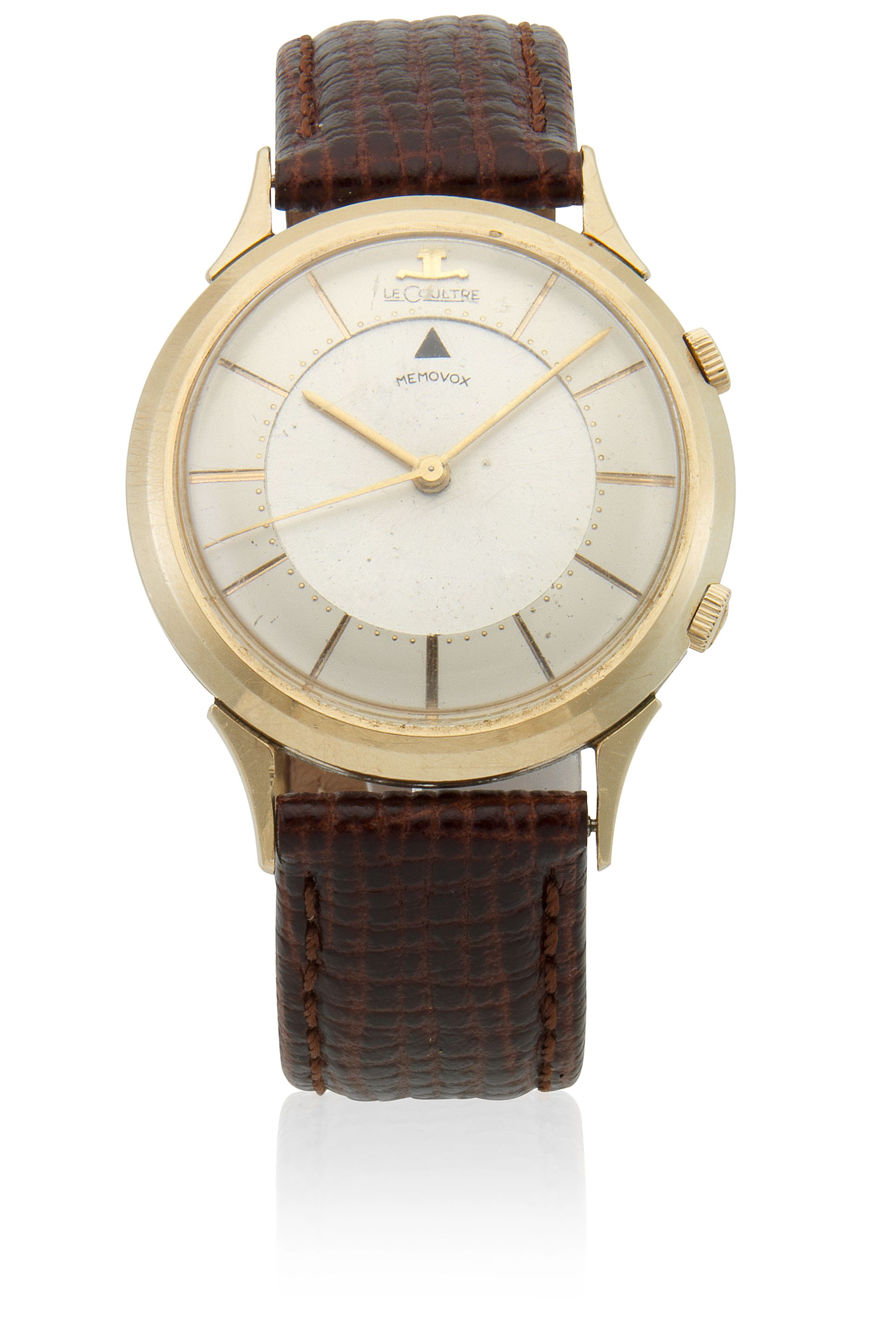 Bonhams A gold plated manual wind alarm wristwatch