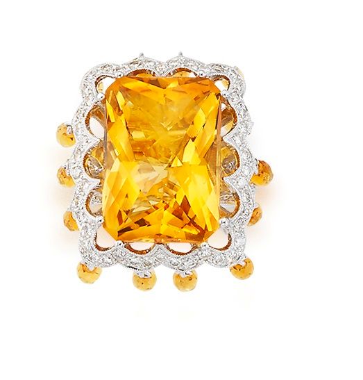 A Gem-set and Diamond Ring