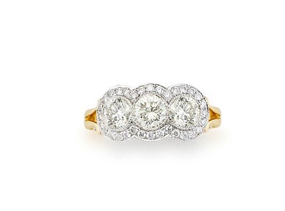 A Diamond Three-stone Ring