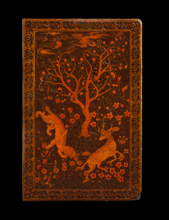 Bonhams A Pair Of Qajar Lacquer Book Bindings In The Safavid Style Persia 19th Century 2