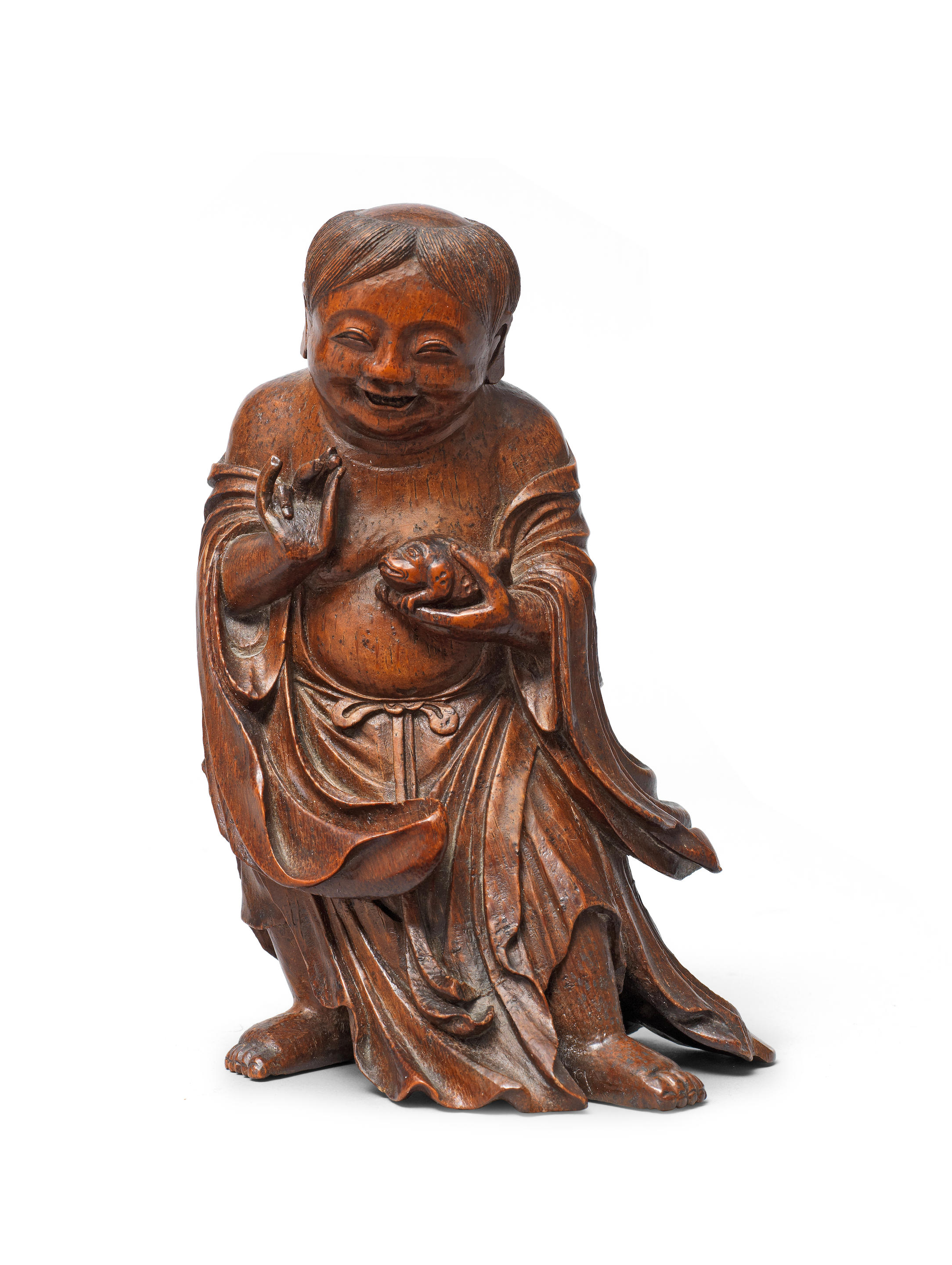 Bonhams : A carved bamboo figure of Liu Hai 17th/18th century (2)