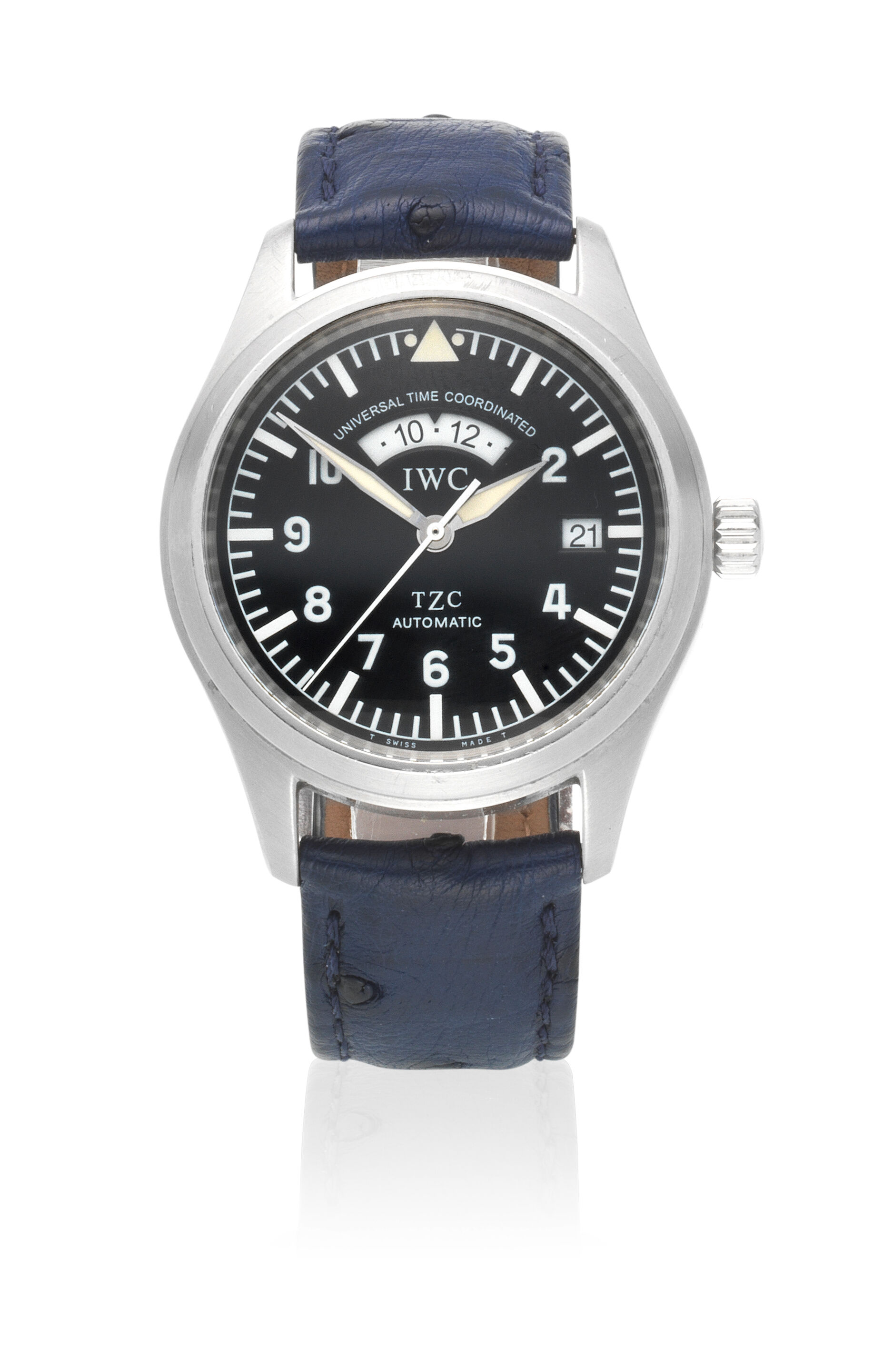 IWC. A stainless steel automatic calendar wristwatch Die Fliegeruhr UTC, Ref: 3251, Circa 2000