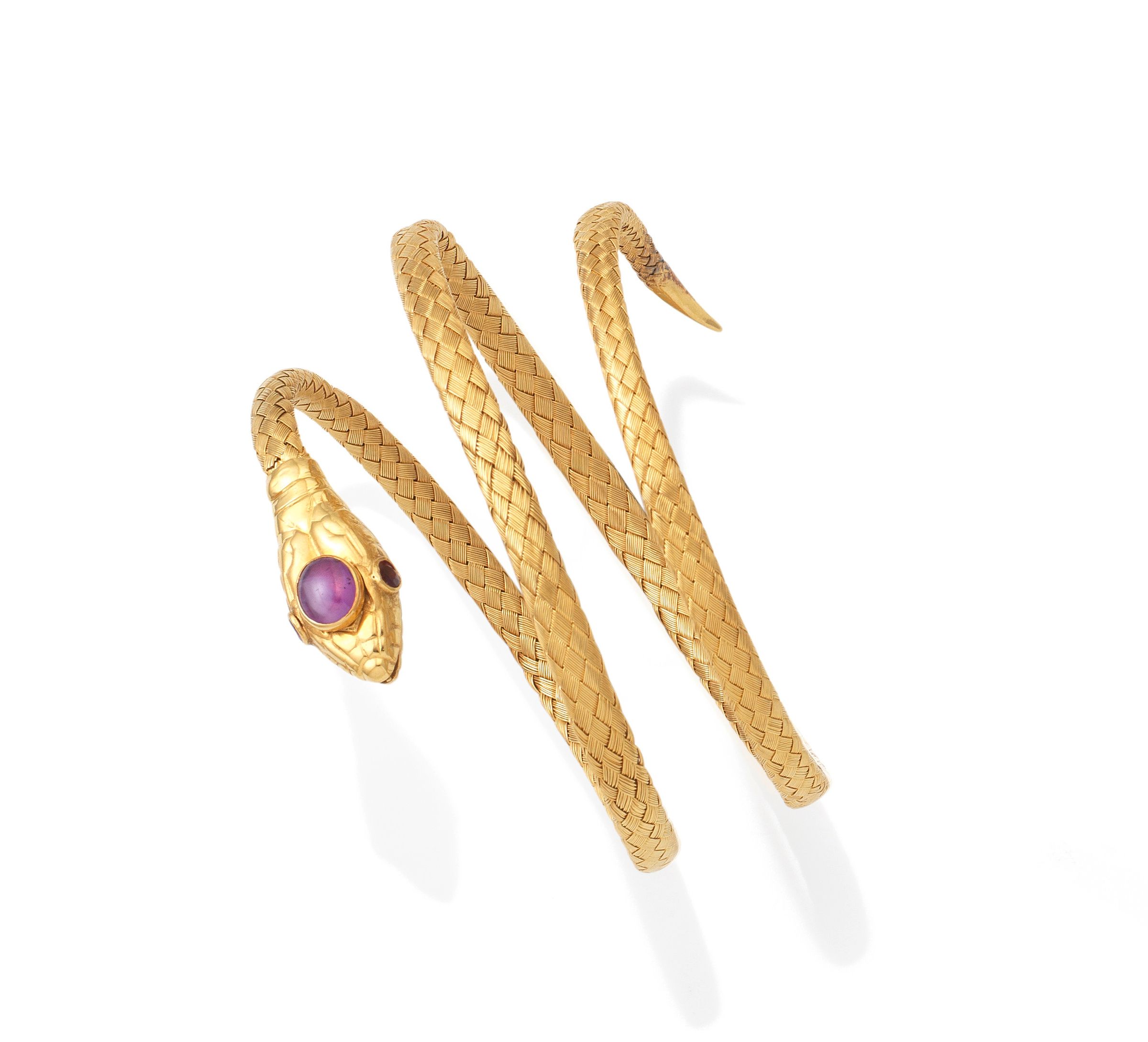A ruby serpent bangle