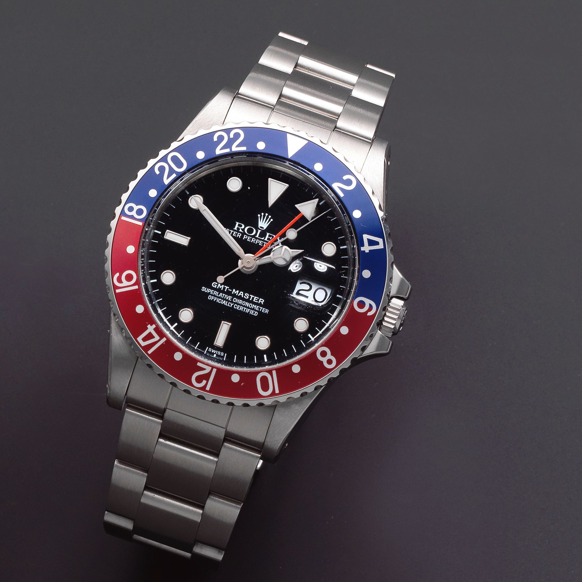 Rolex Rolex. A stainless steel automatic calendar bracelet watch with dual time zone GMT-Master, Ref: 16750, Sold 14th November 1988 · 16750