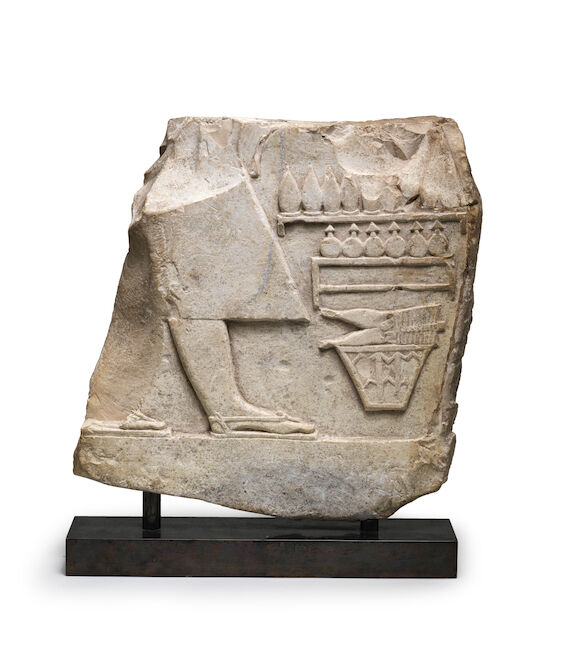 Bonhams : An Egyptian limestone relief fragment