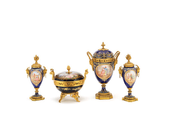 Bonhams : A pair of late 19th century French gilt bronze mounted Sevres ...