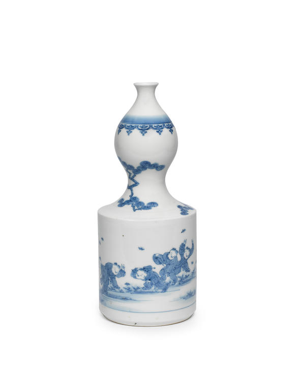 Bonhams : A Hirado porcelain blue-and-white tokkuri (sake bottle) Meiji ...