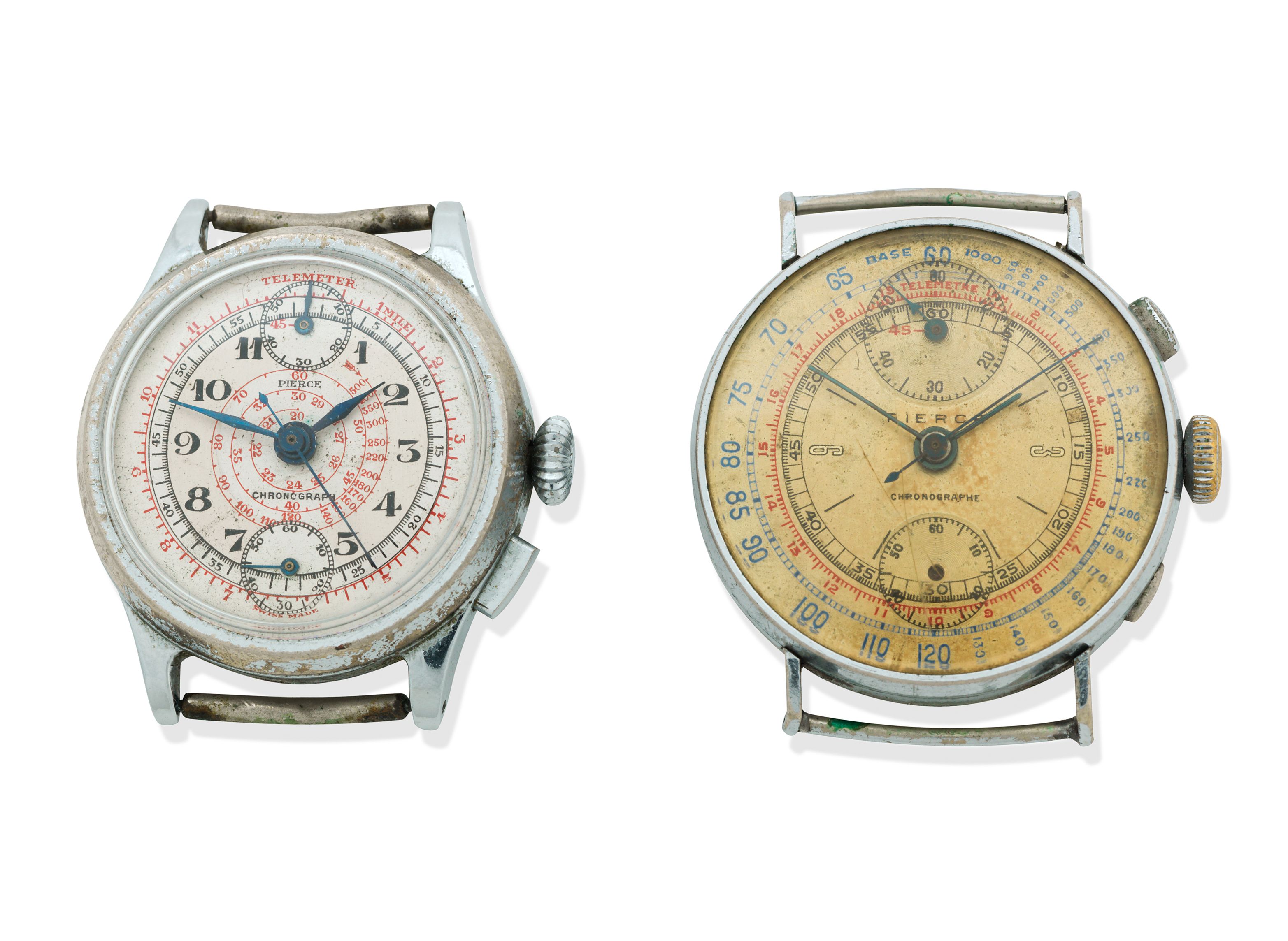Bonhams Pierce: A stainless steel manual wind single button