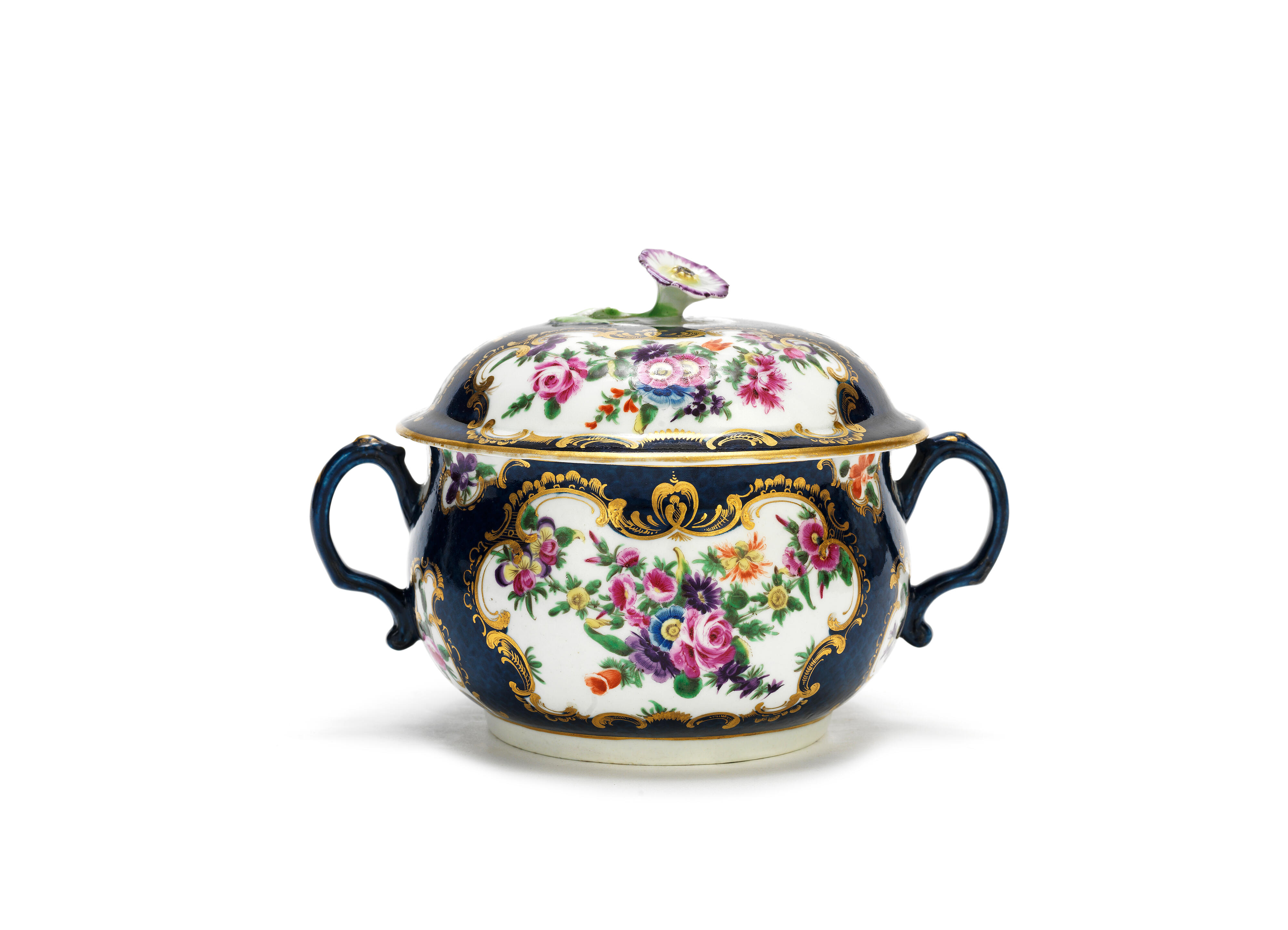 Bonhams A fine Worcester broth bowl and cover, circa 1770