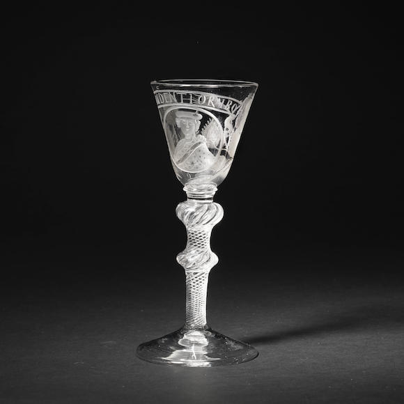 Bonhams An Engraved Jacobite Portrait Glass Circa 1750