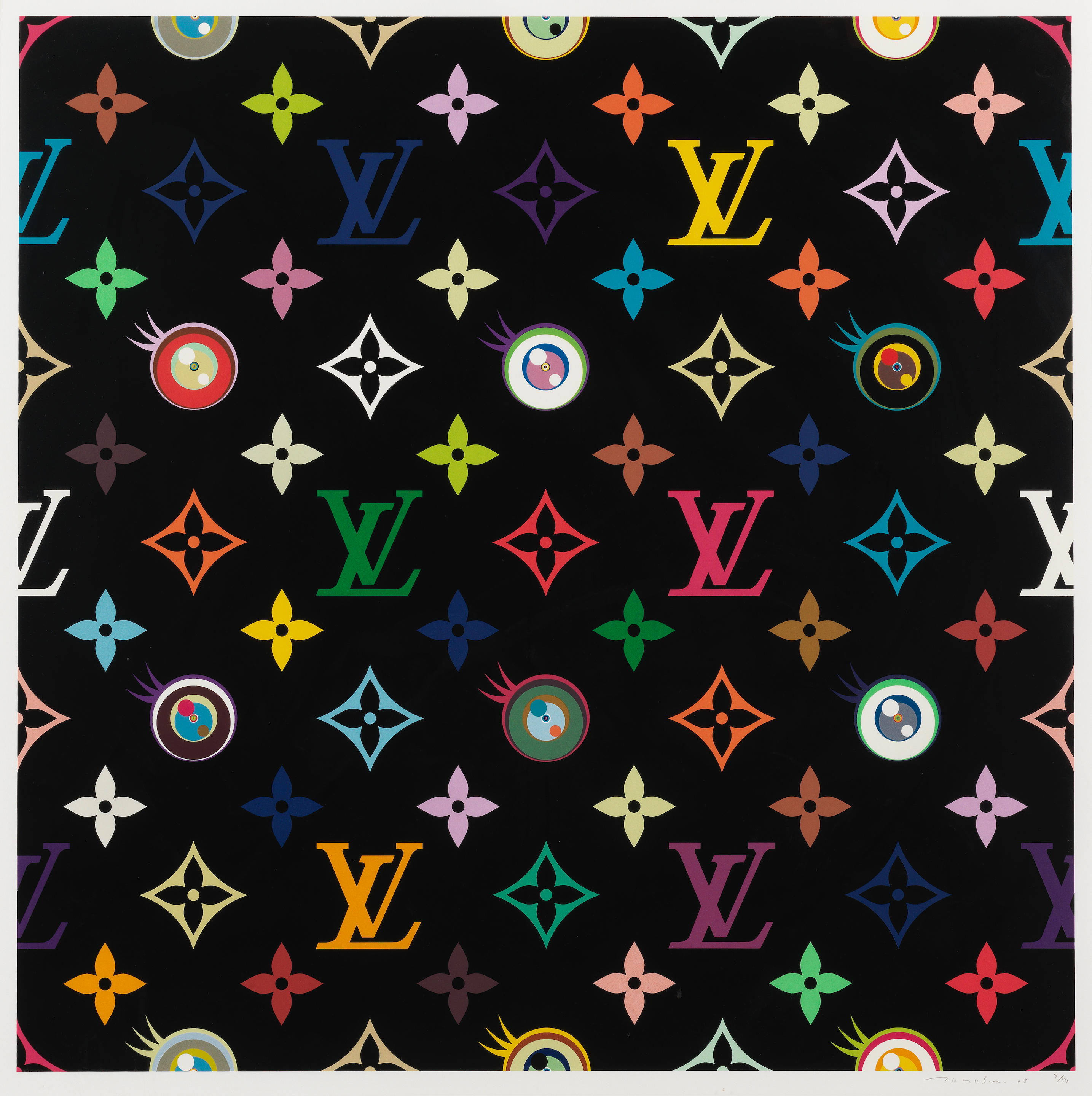 Murakami Louis Vuitton Monogram Screenprint sold at auction on 6th December