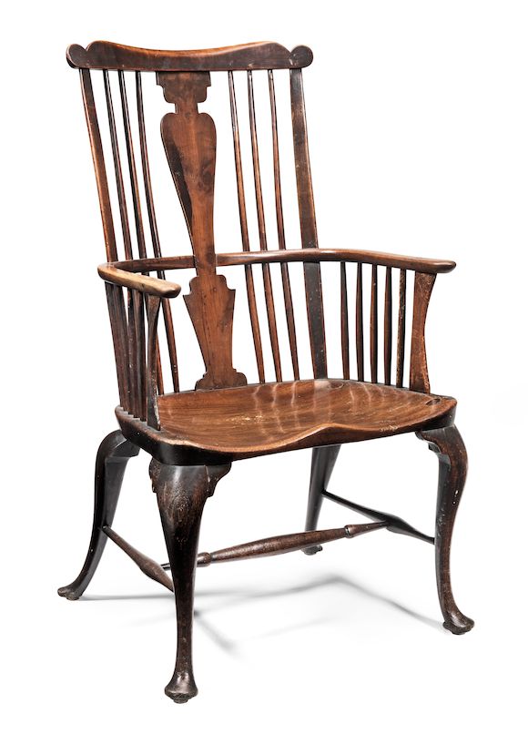 Bonhams A rare and large George III cherry-wood, walnut and elm